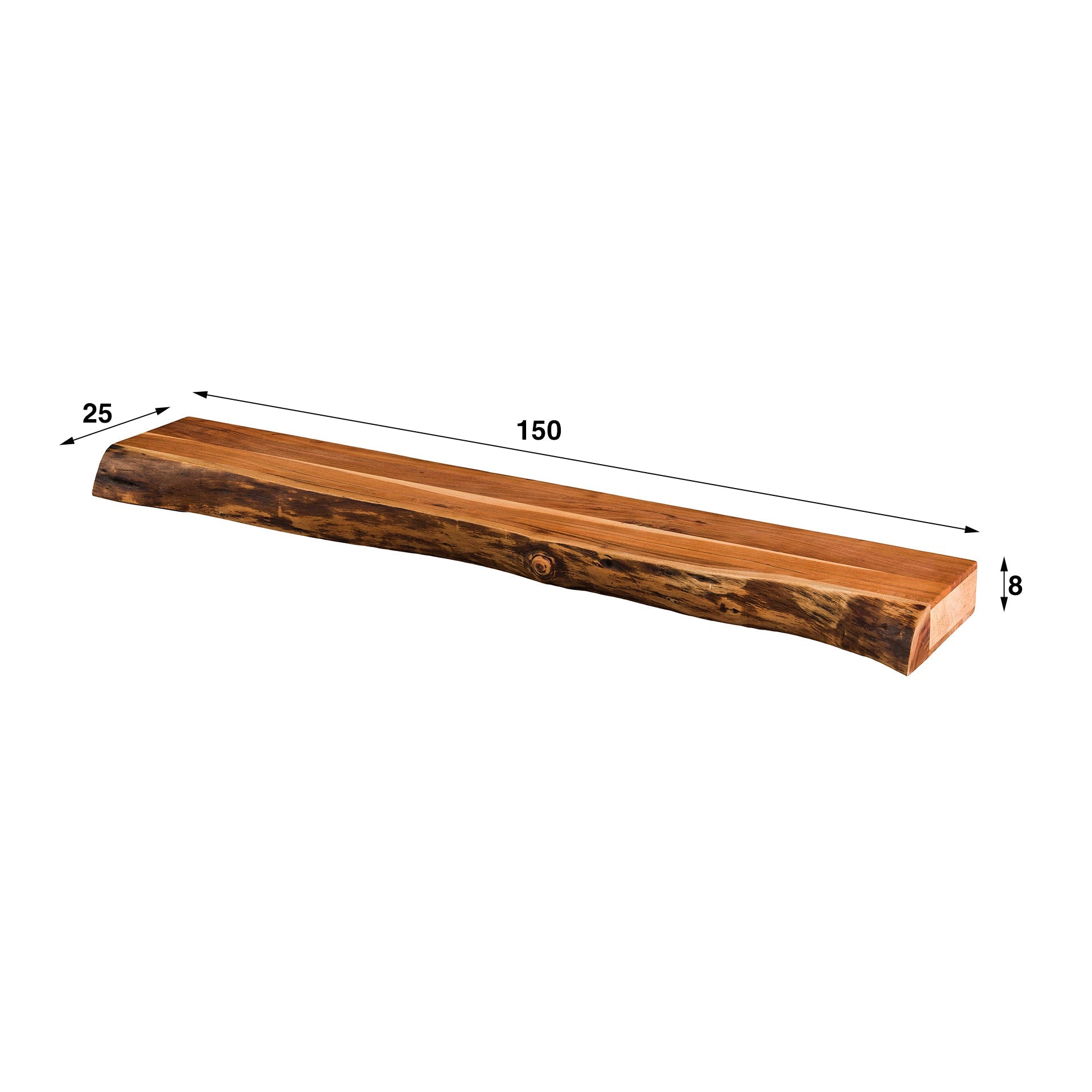Wandplank Timber - Bruin - Acaciahout - 150 cm