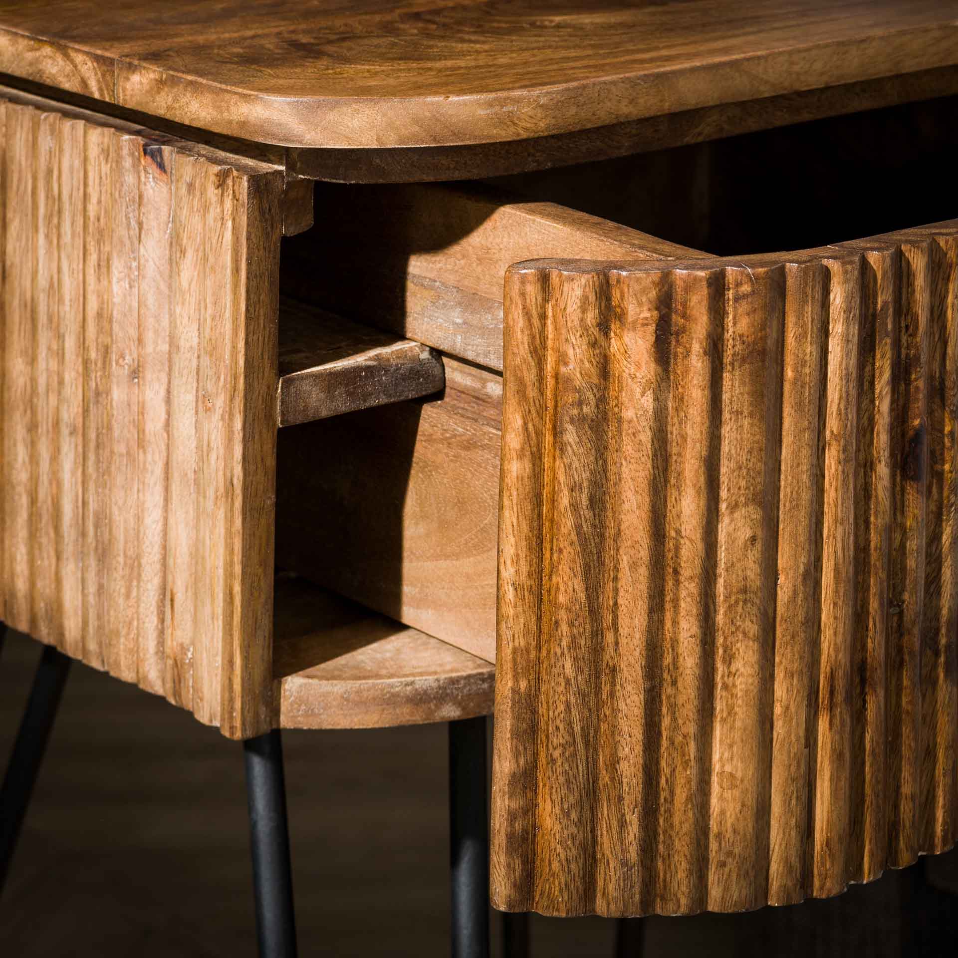 Nachtkastje Serene - Lichtbruin - Mangohout - Staand