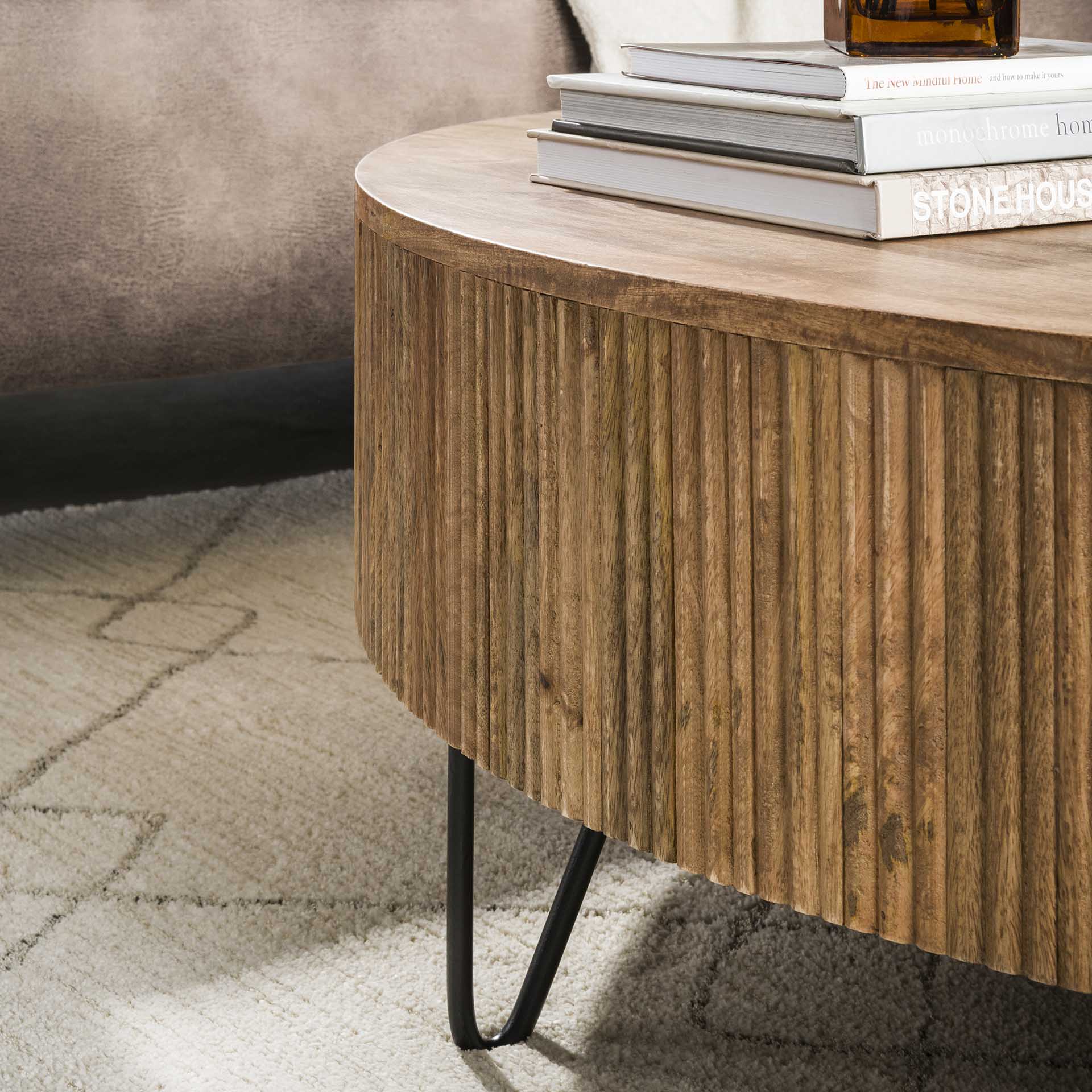 Salontafel Eloro - Rond - Mangohout - 120 cm