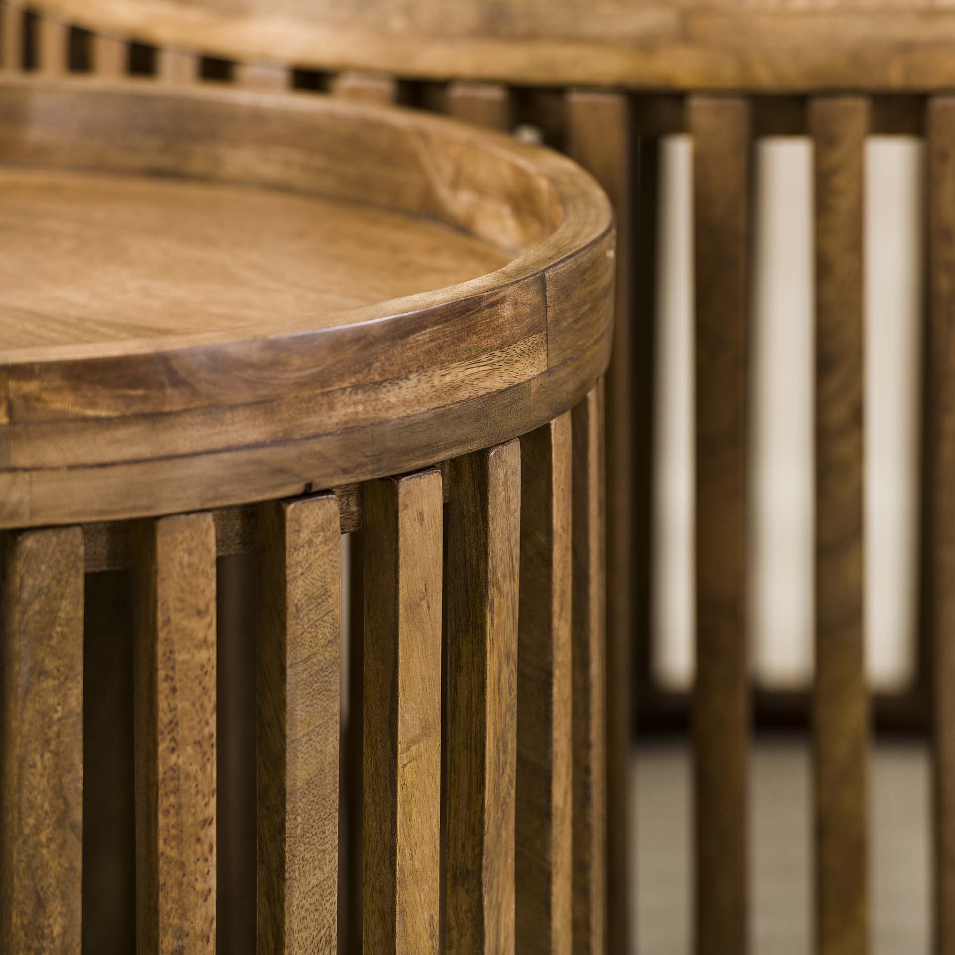 Salontafel Elysium - Rond - Mangohout - Set van 2