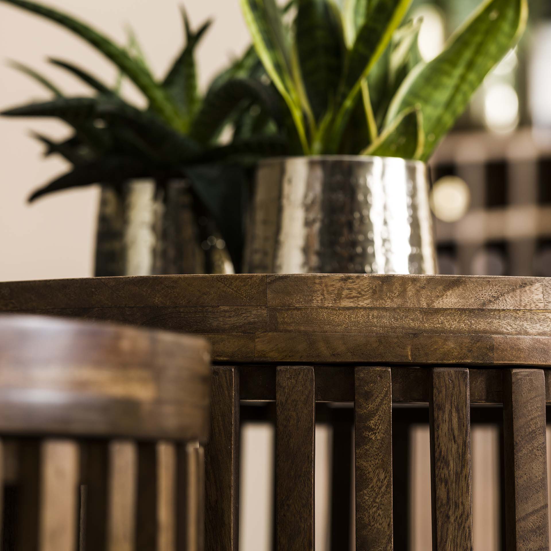 Salontafel Elysium - Rond - Mangohout - Set van 2