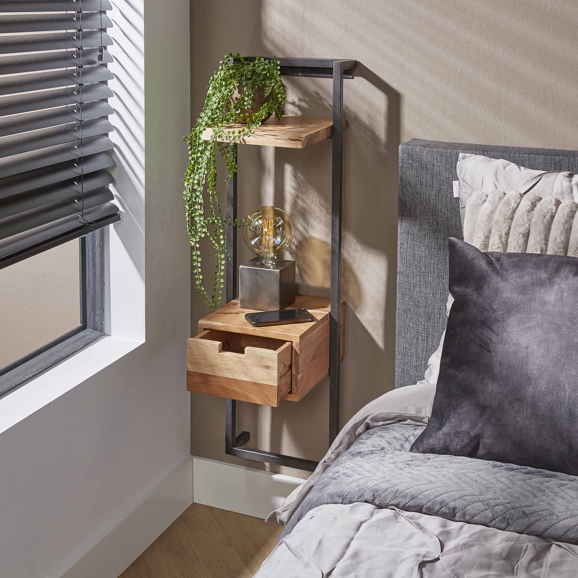 Nachtkastje Xylo - Lichtbruin - Acaciahout