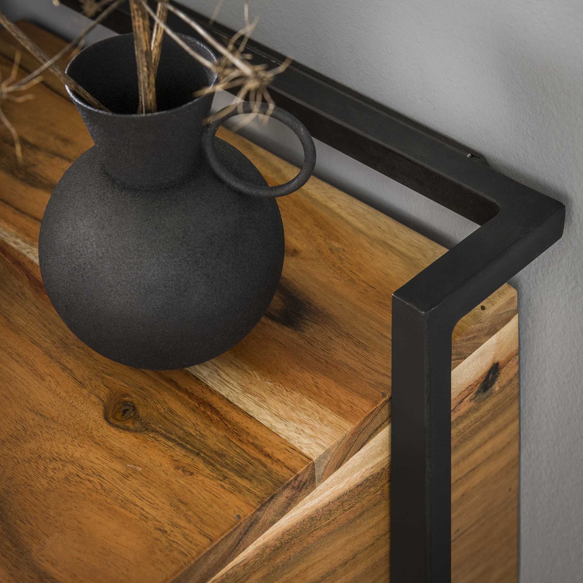 Nachtkastje Halo - Lichtbruin - Acaciahout - Zwevend