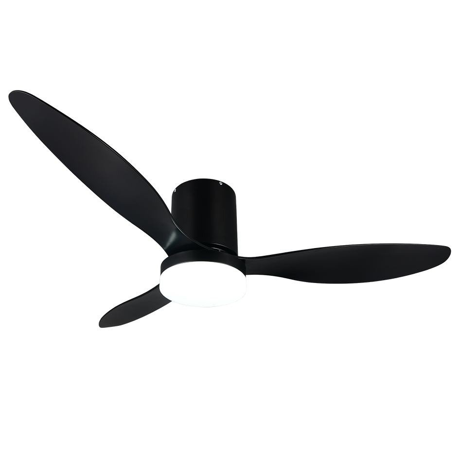 Plafondventilator Zara - Met Lamp - Zwart - Dimbaar - Koud + Warm