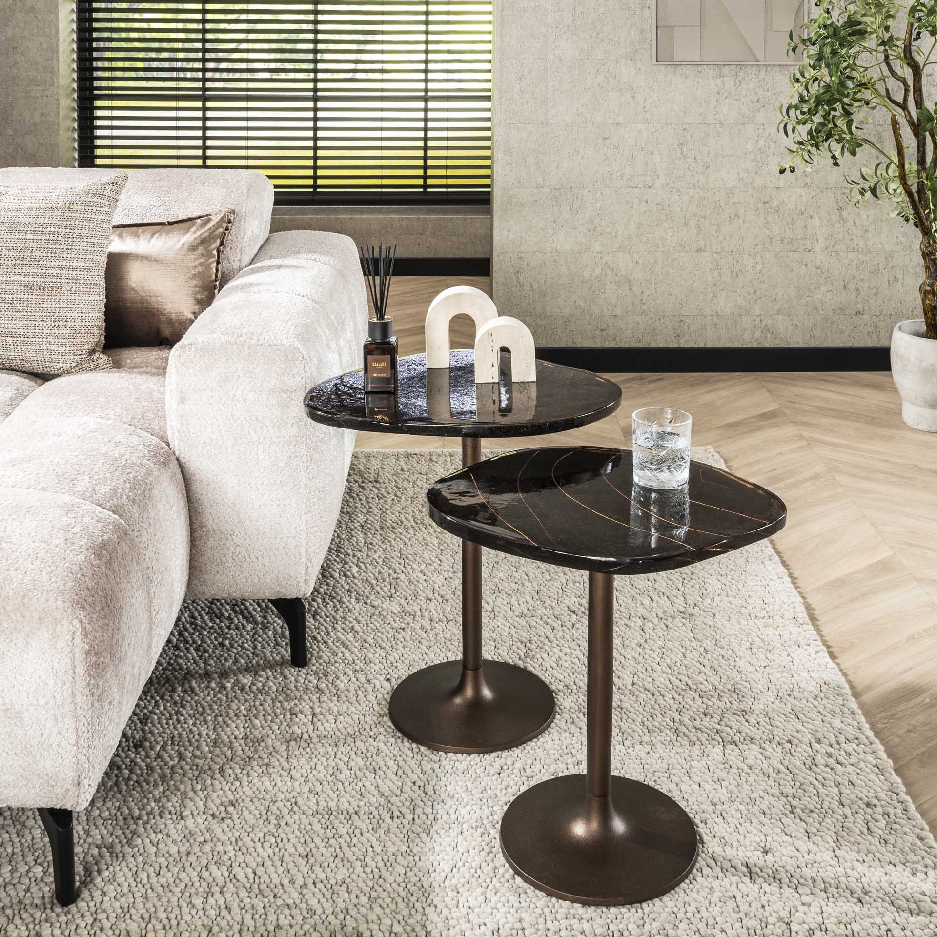 Bijzettafel Varo - Biologisch - Koper - Glas