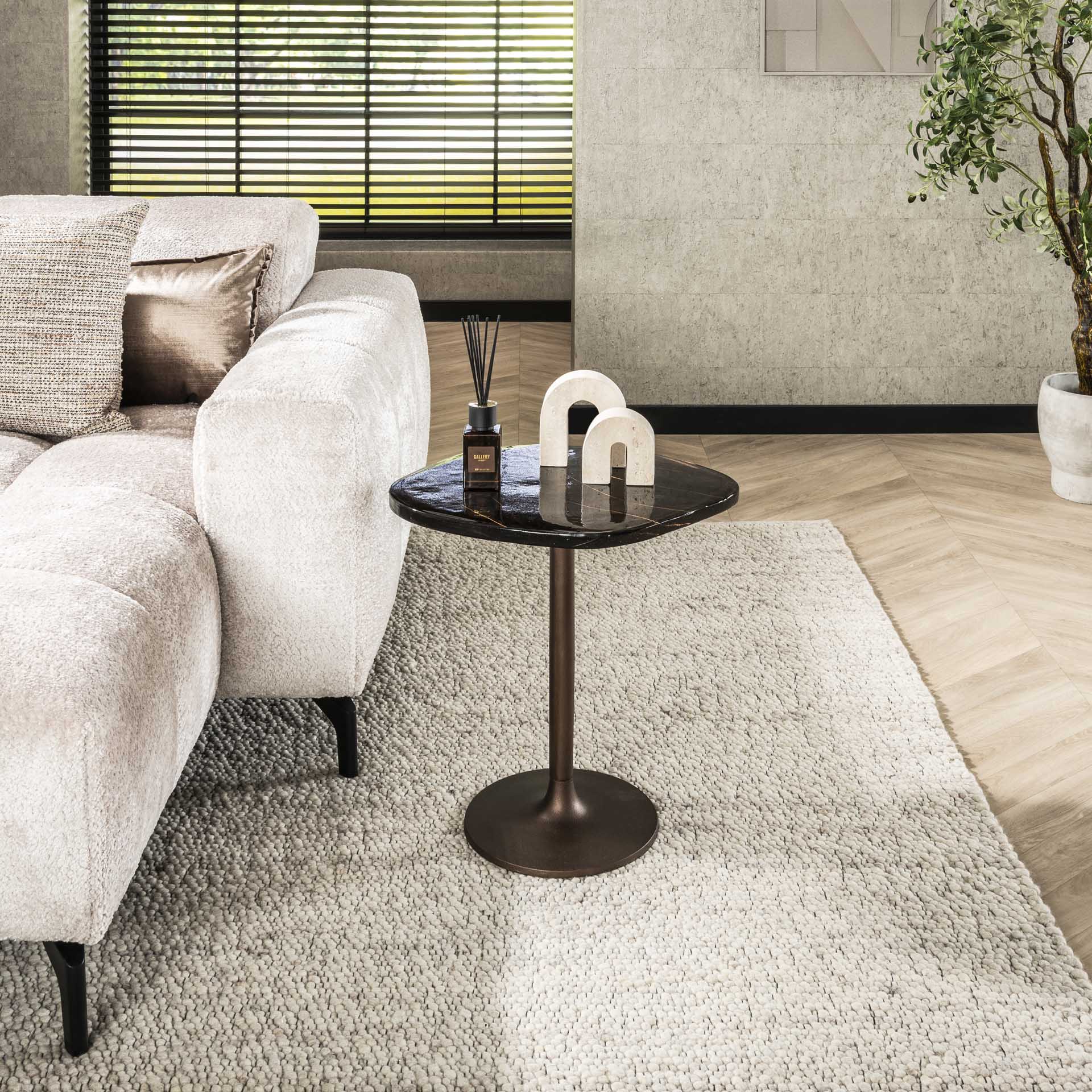 Bijzettafel Nivo - Organisch - Koper - Glas