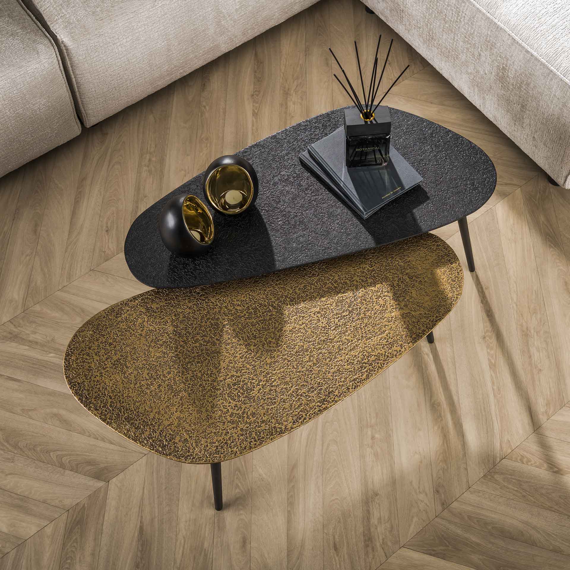 Salontafel Ella - Organisch - Metaal - Set van 2