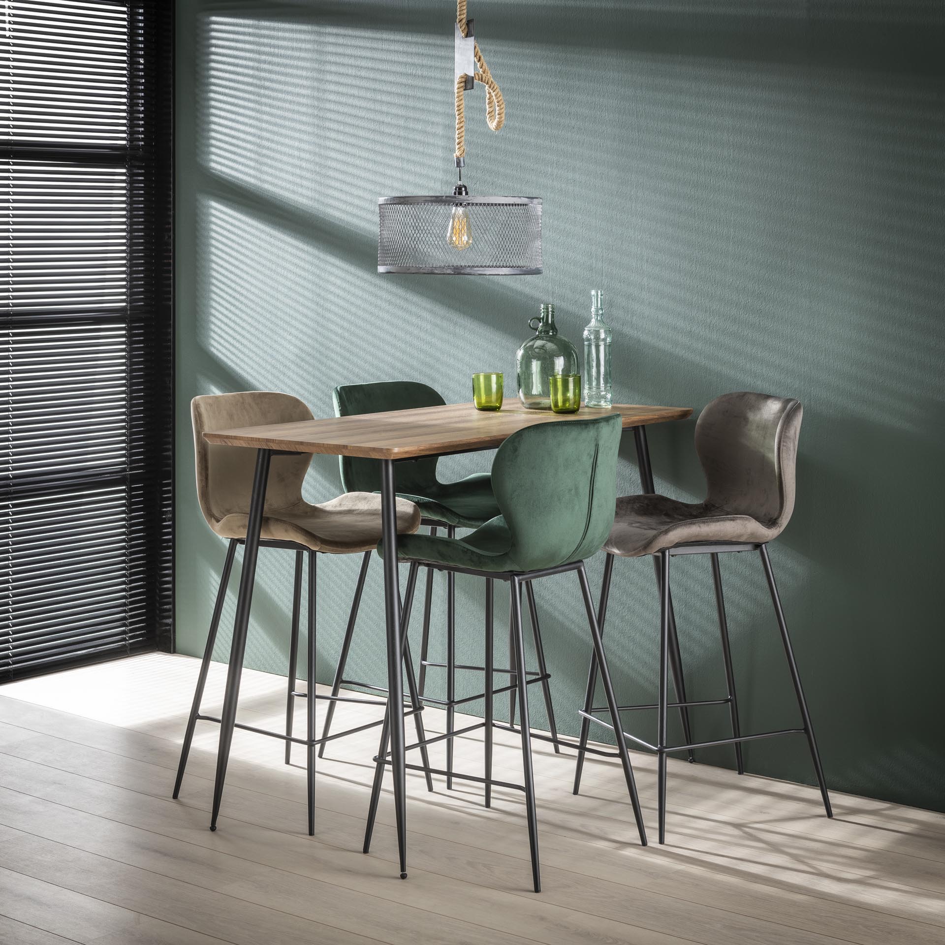 Barstoel Saffier - Groen - Fluweel