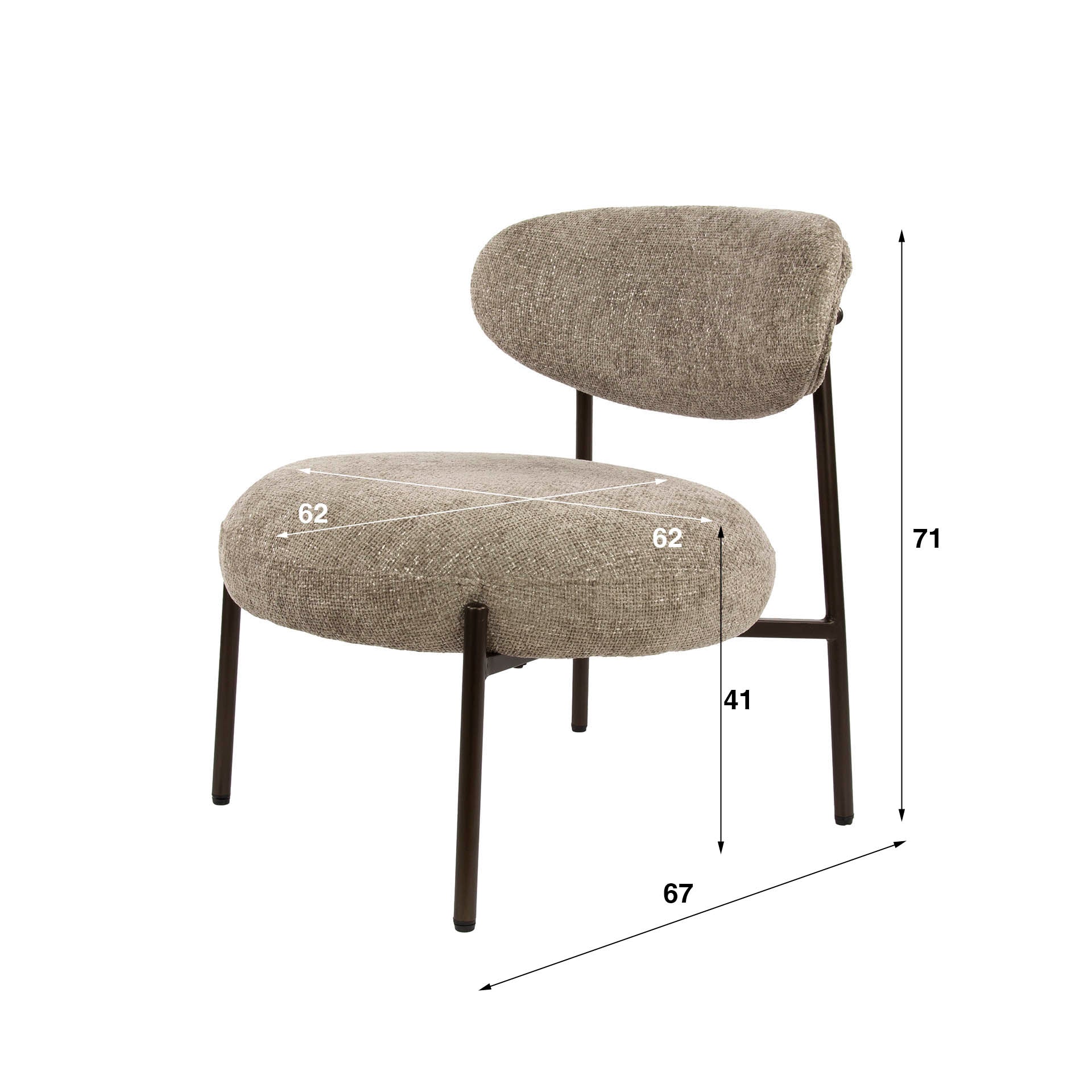 Fauteuil Eluni - Beige - Renegade Stof - Pocketvering