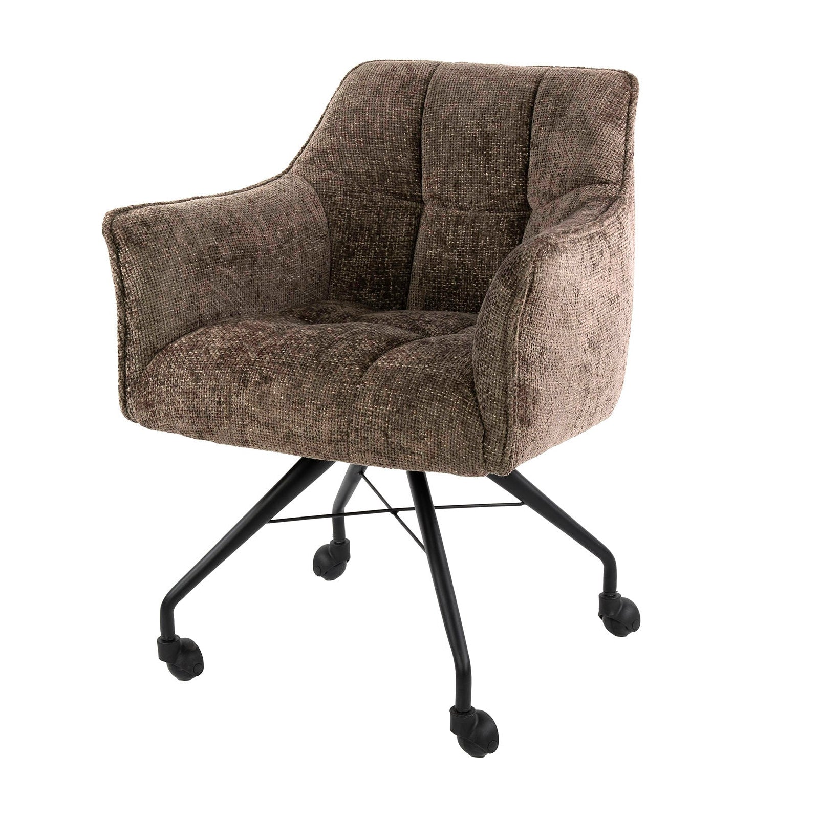 Eetkamerstoel Vantage - Taupe - Renegade Stof - Met Wieltjes