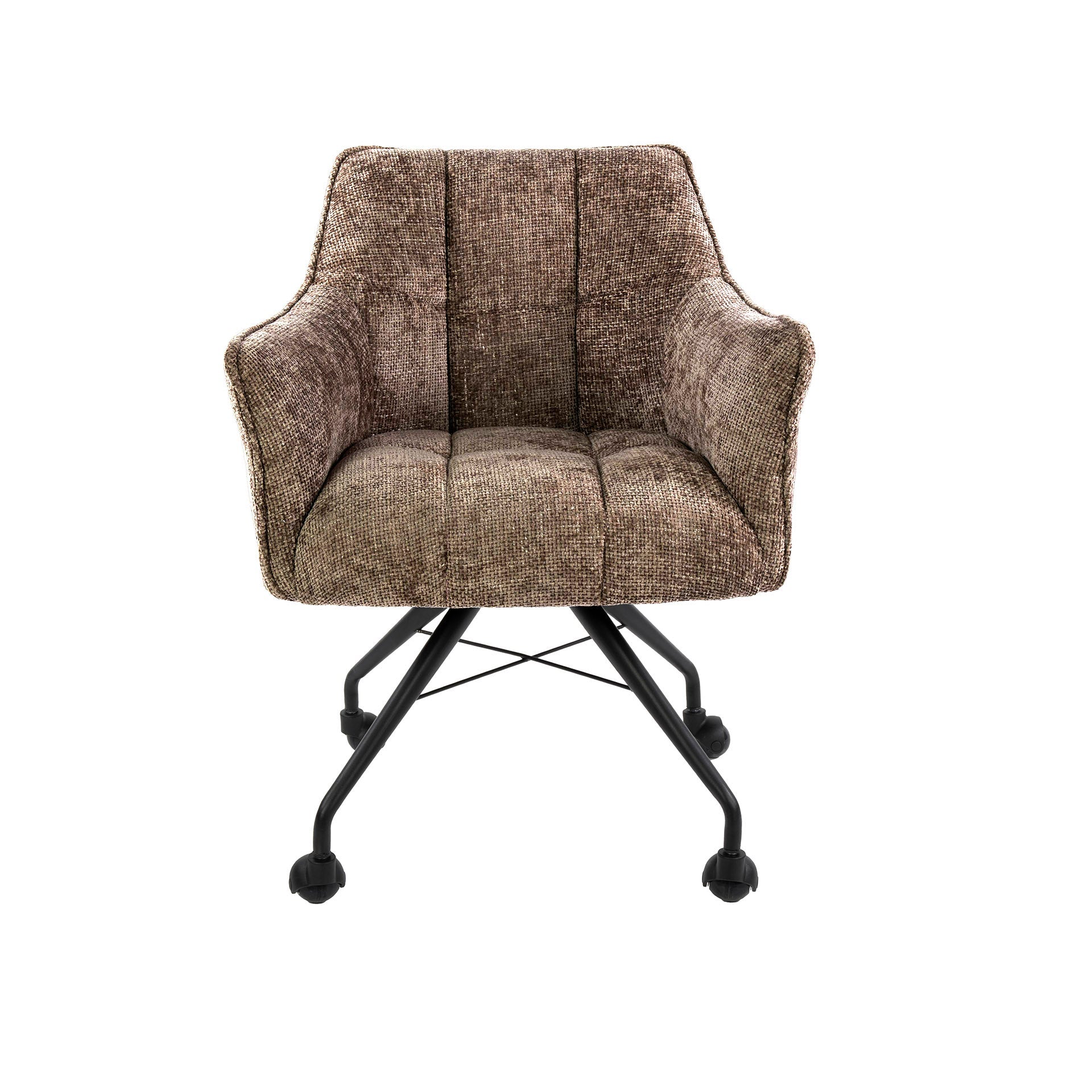 Eetkamerstoel Vantage - Champagne - Renegade Stof - Met Wieltjes