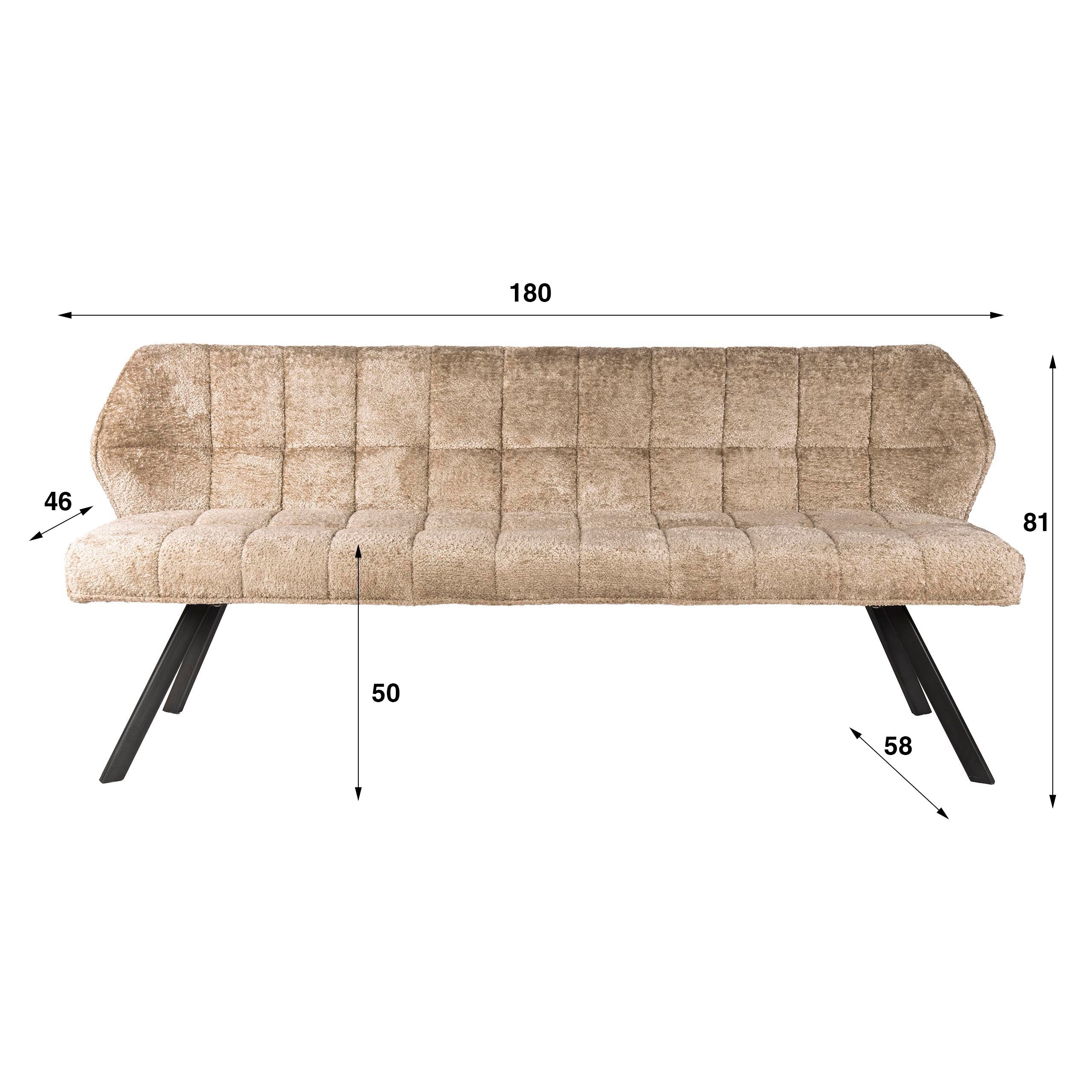 Eetkamerbank Vantage - Beige - Savelle Stof - 180 cm