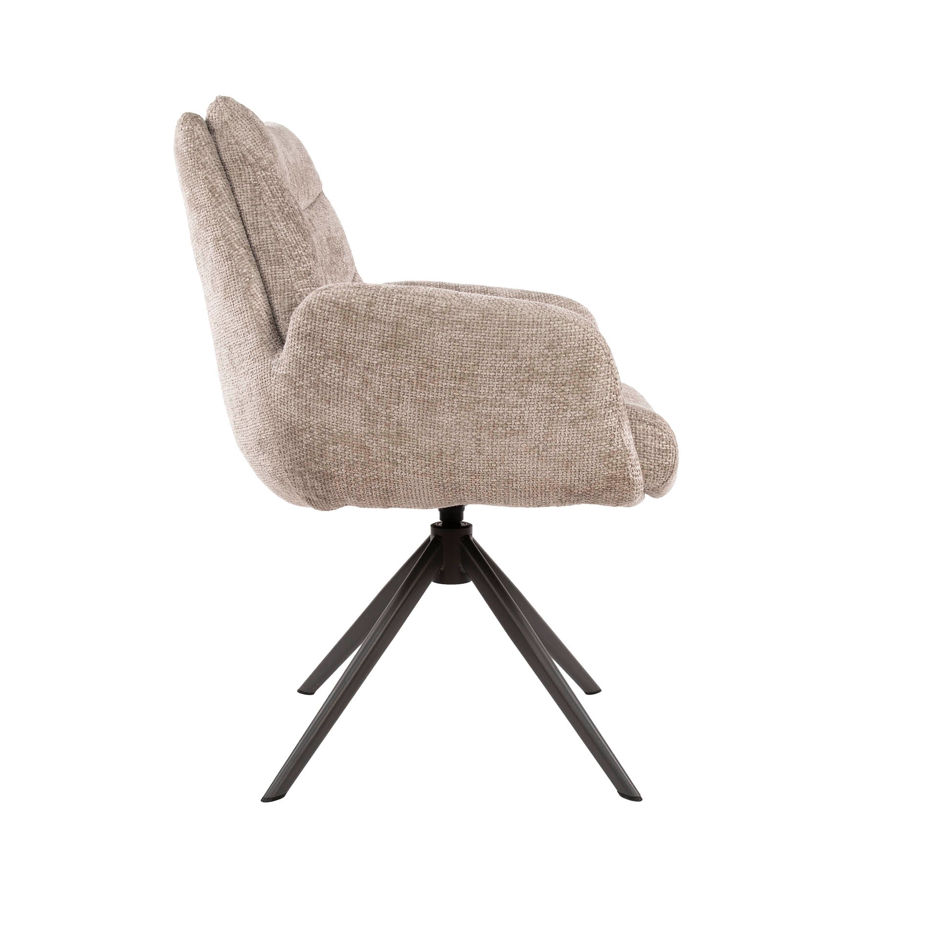 Eetkamerstoel Gusto - Beige - Renegade Stof - Draaibaar