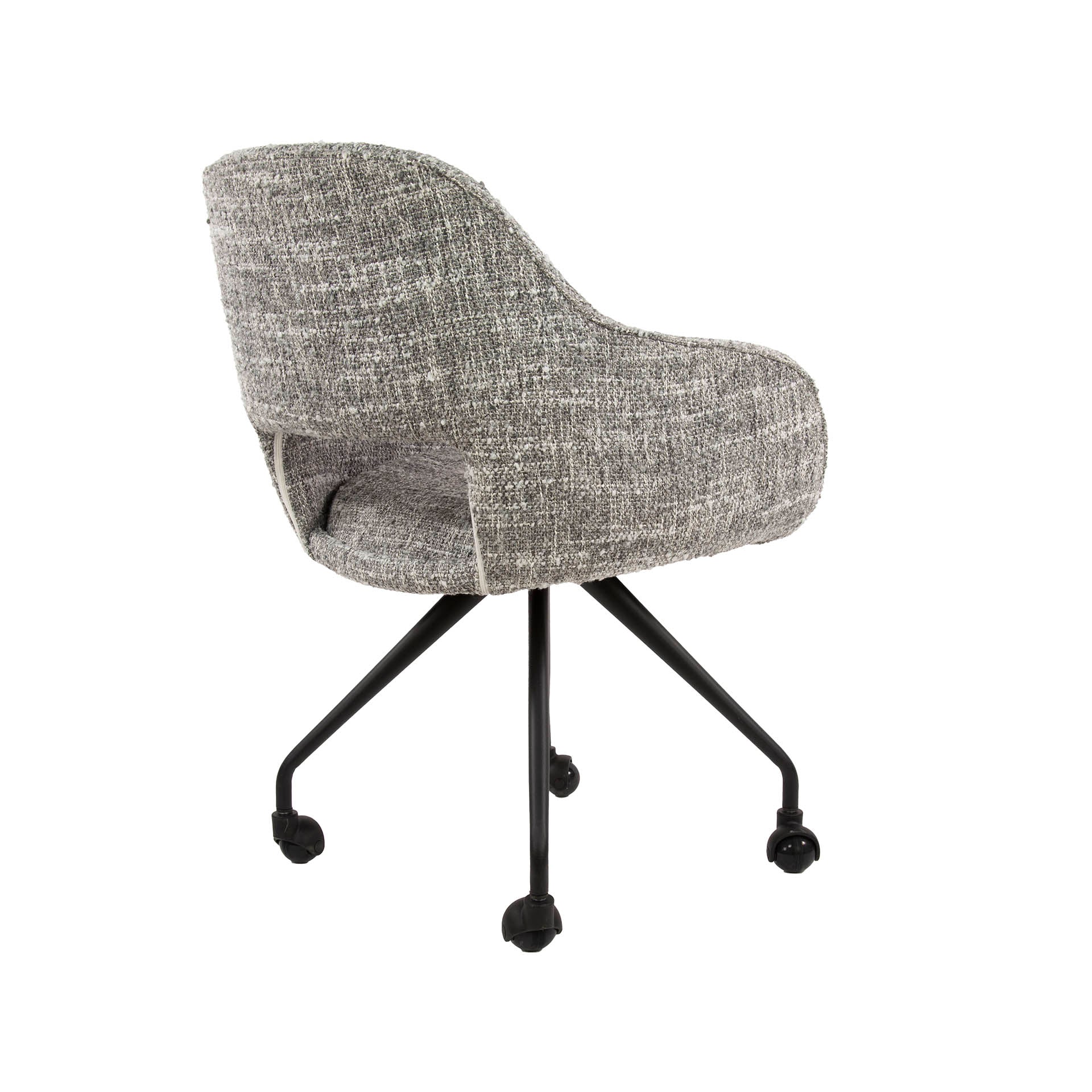 Eetkamerstoel Aurelia - Grijs - Renegade Stof - Met Wieltjes