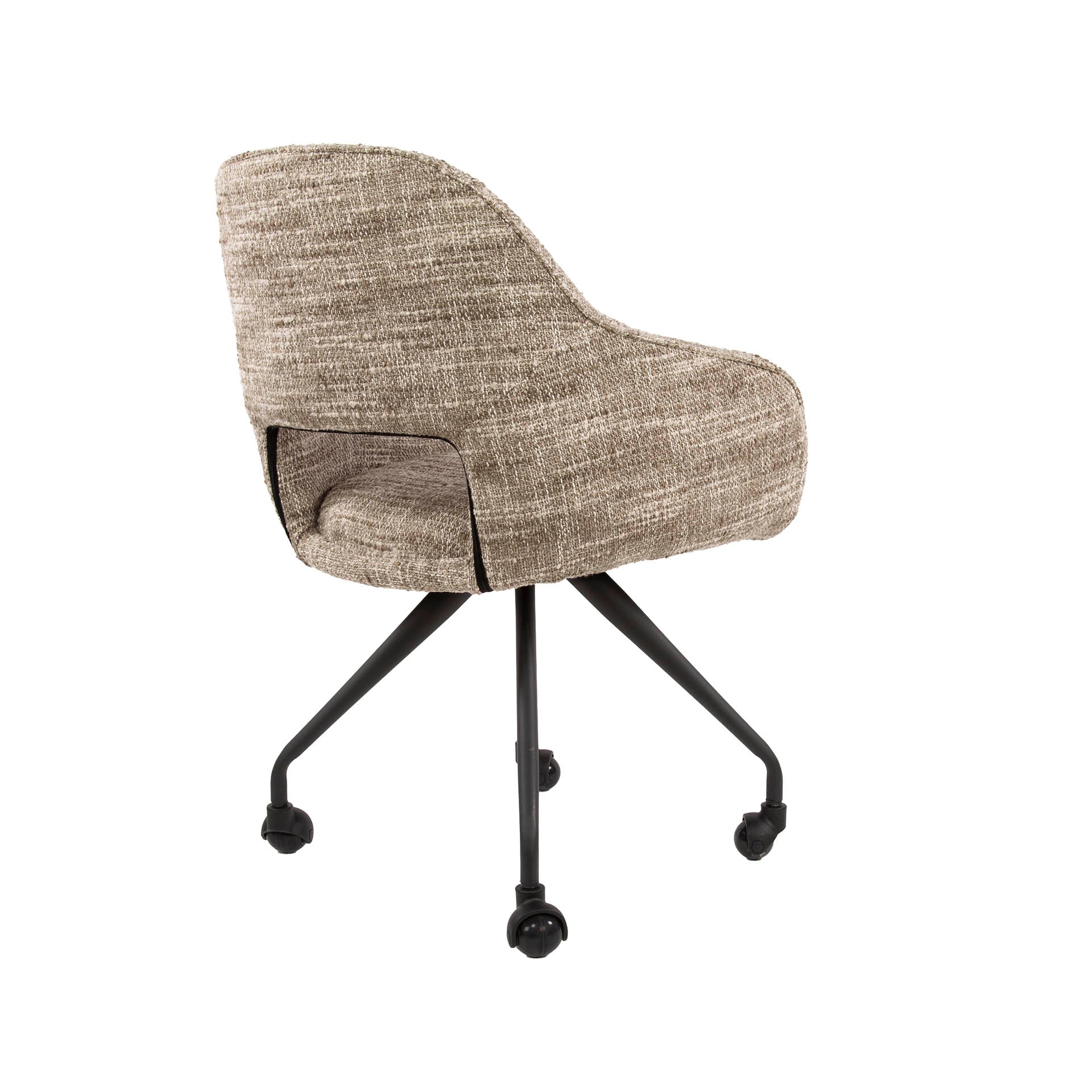 Eetkamerstoel Aurelia - Taupe - Renegade Stof - Met Wieltjes