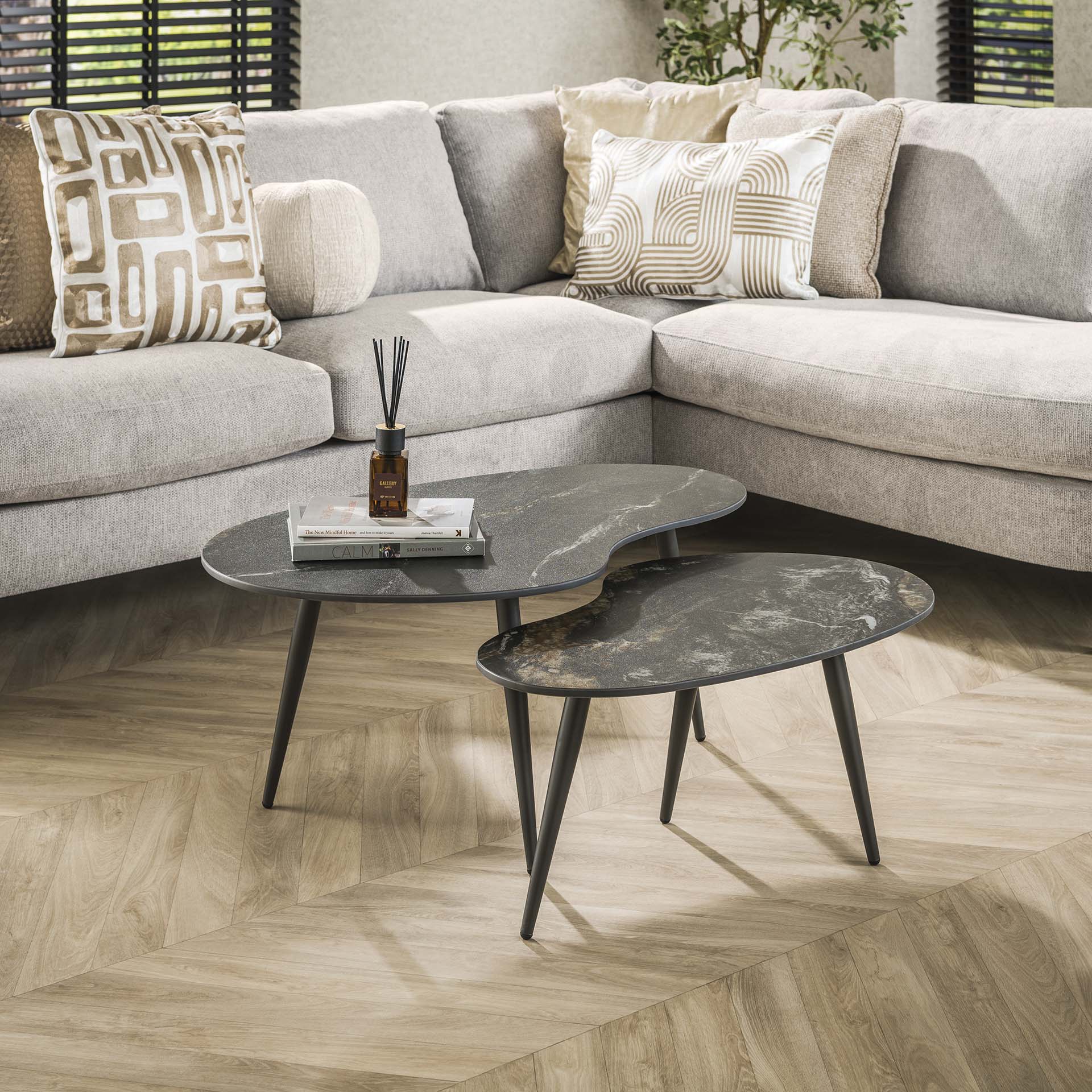 Salontafel Nuvano - Organisch - Keramiek - Set van 2