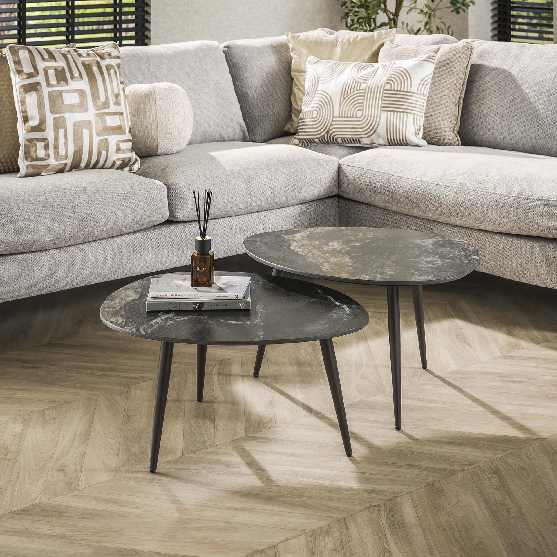 Salontafel Mavira - Organisch - Keramiek - Set van 2