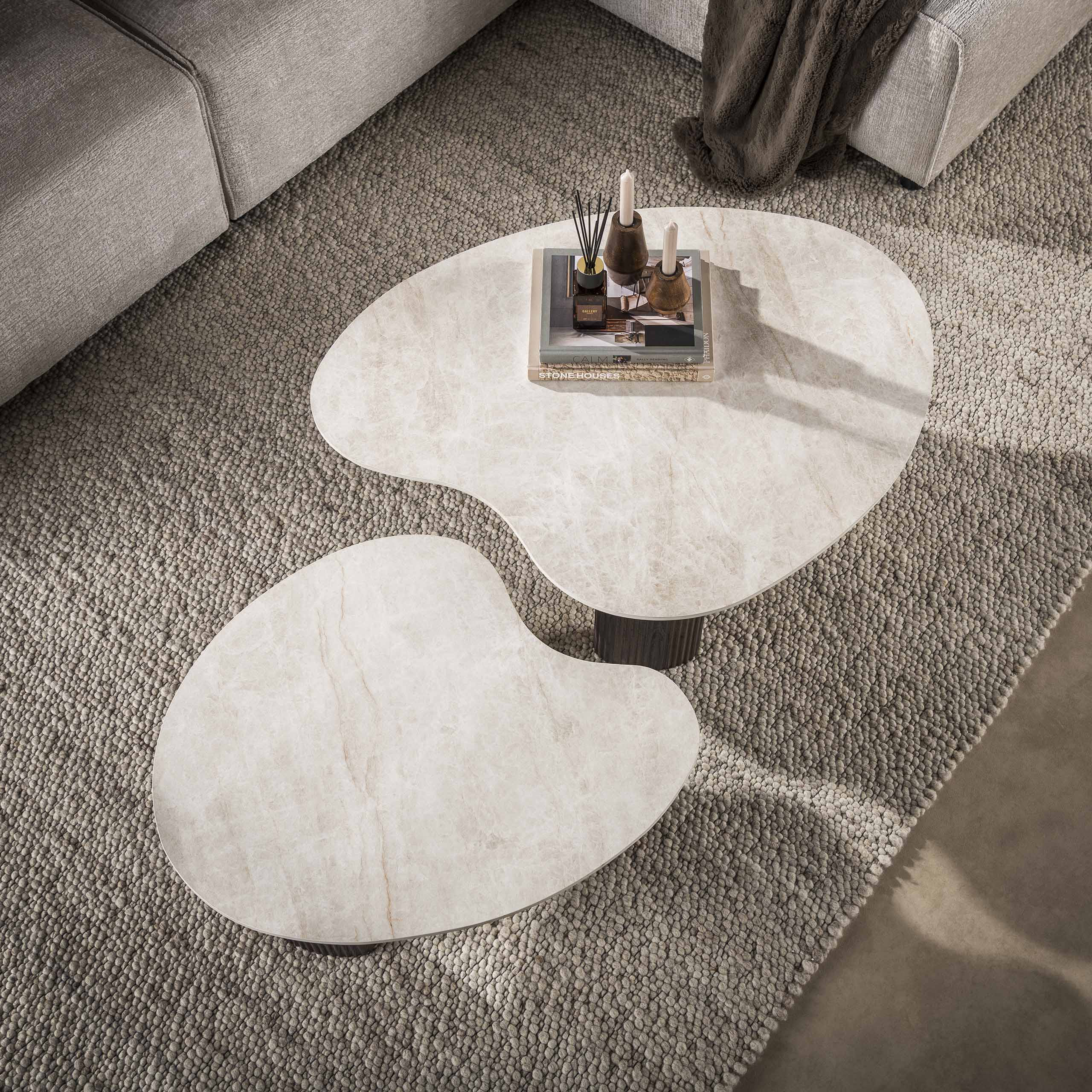 Salontafel Jisu - Japandi - Organisch - Taj Mahal - Set van 2