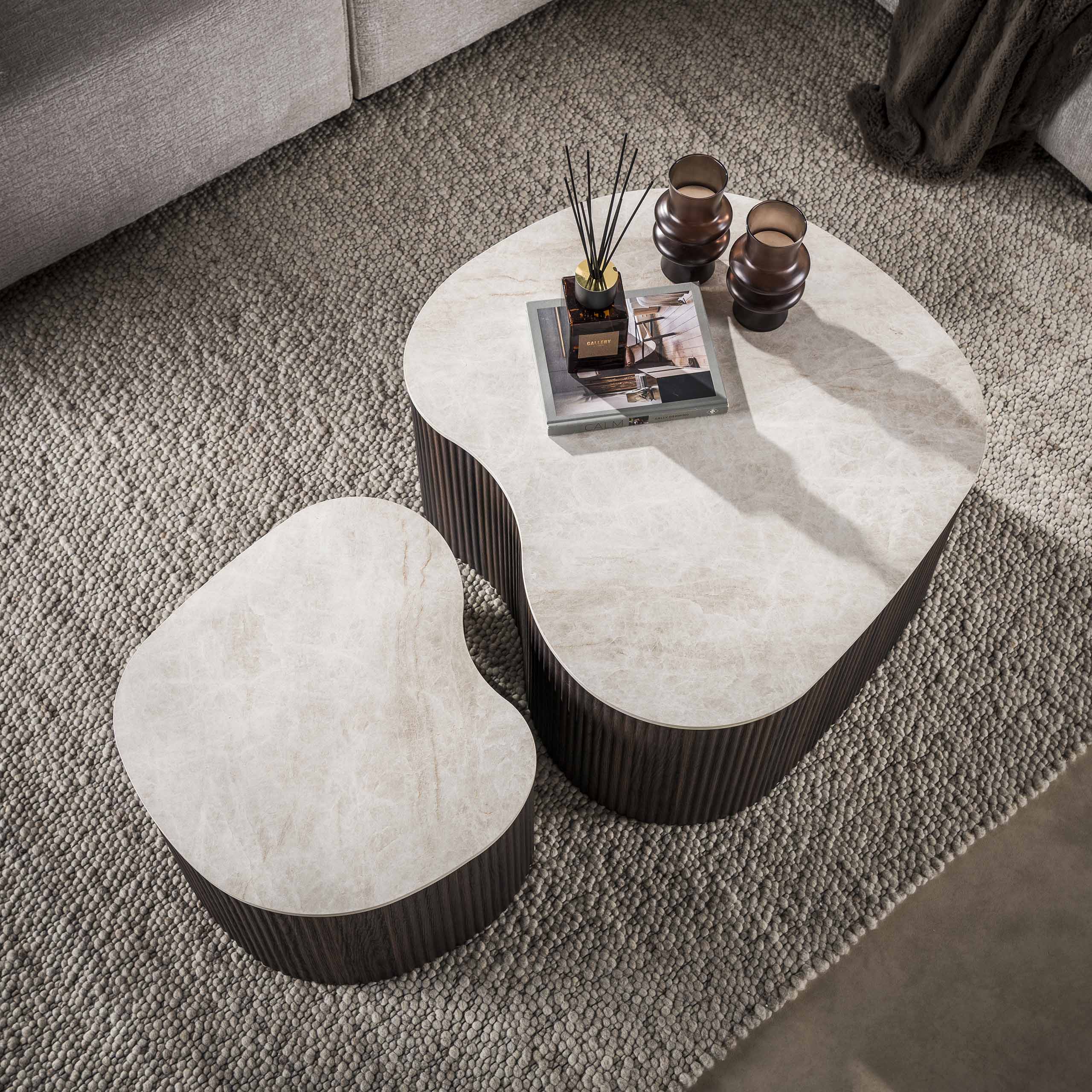 Salontafel Azula - Japandi - Organisch - Taj Mahal - Set van 2