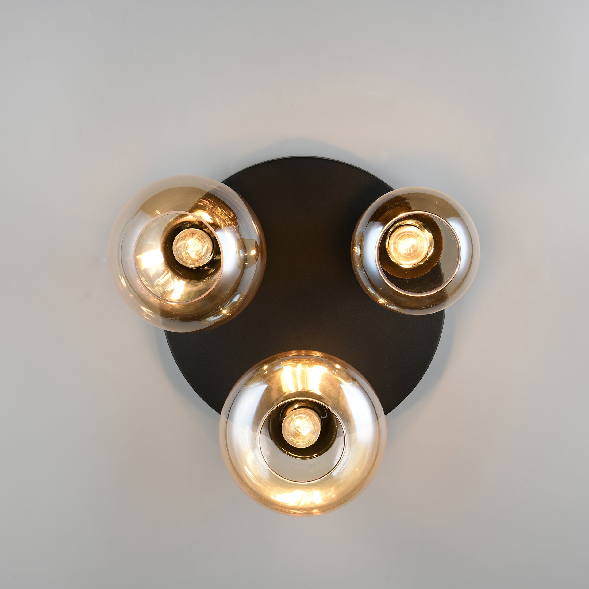 Plafondlamp Lunor - 3-lichts - Amberkleurig - Glas