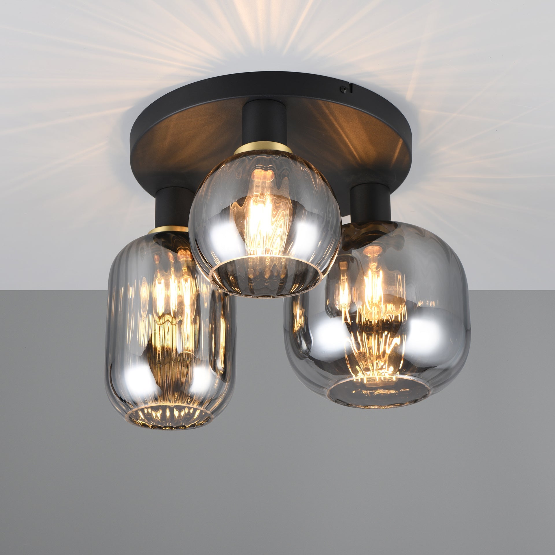 Plafondlamp Elyvo - 3-lichts - Chroom - Glas