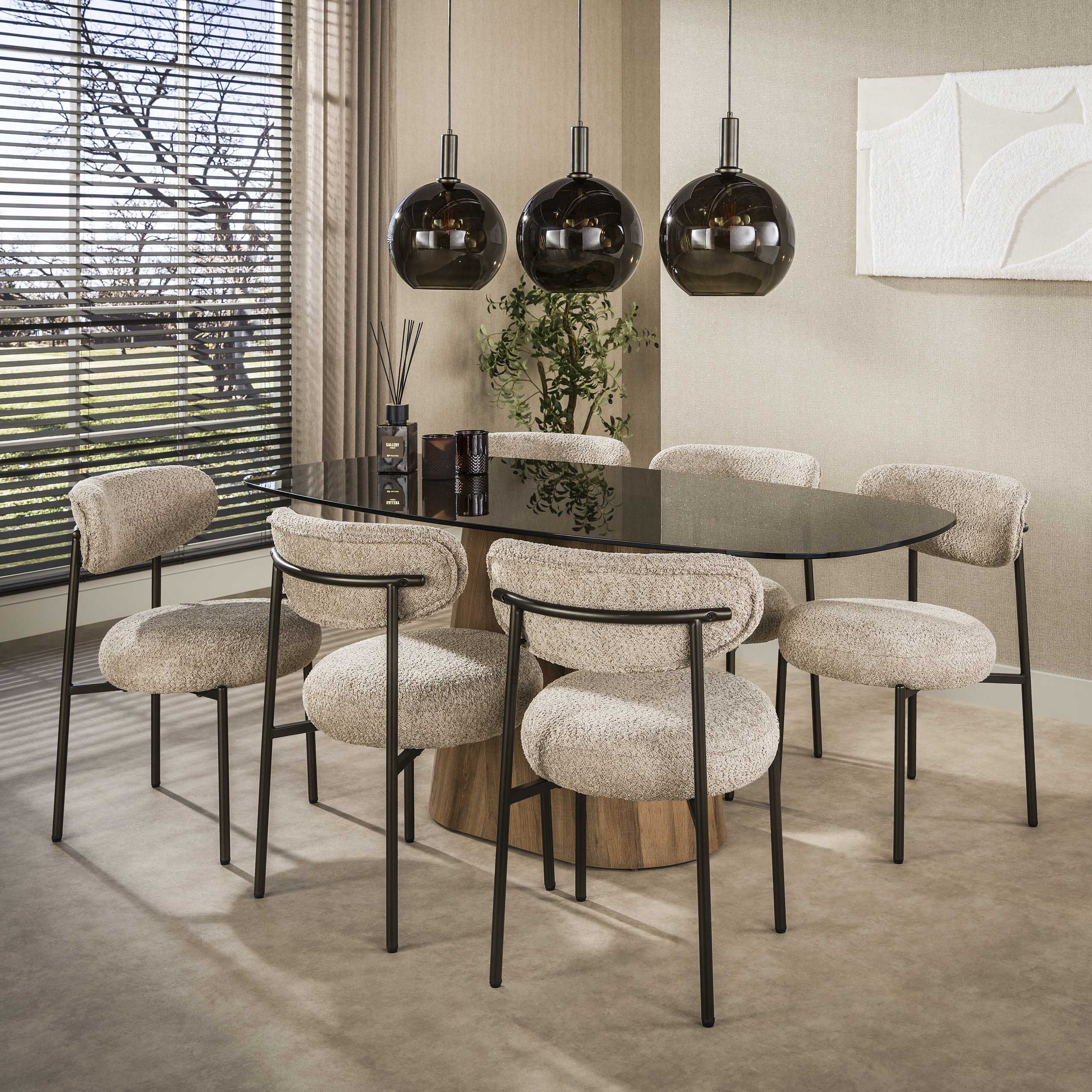 Hanglamp Sira - 3-lichts - Brons - Glazen Bollen