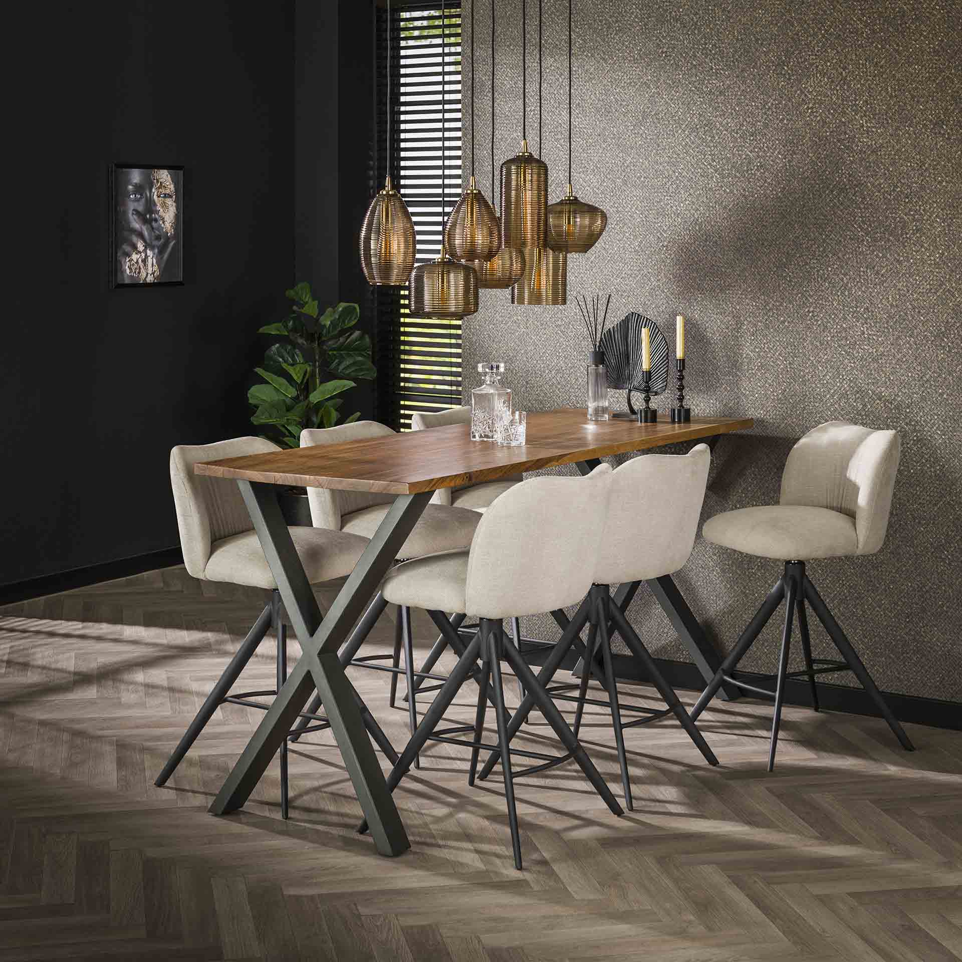 Hanglamp Arlo - 7-lichts - Amberkleurig - Glas