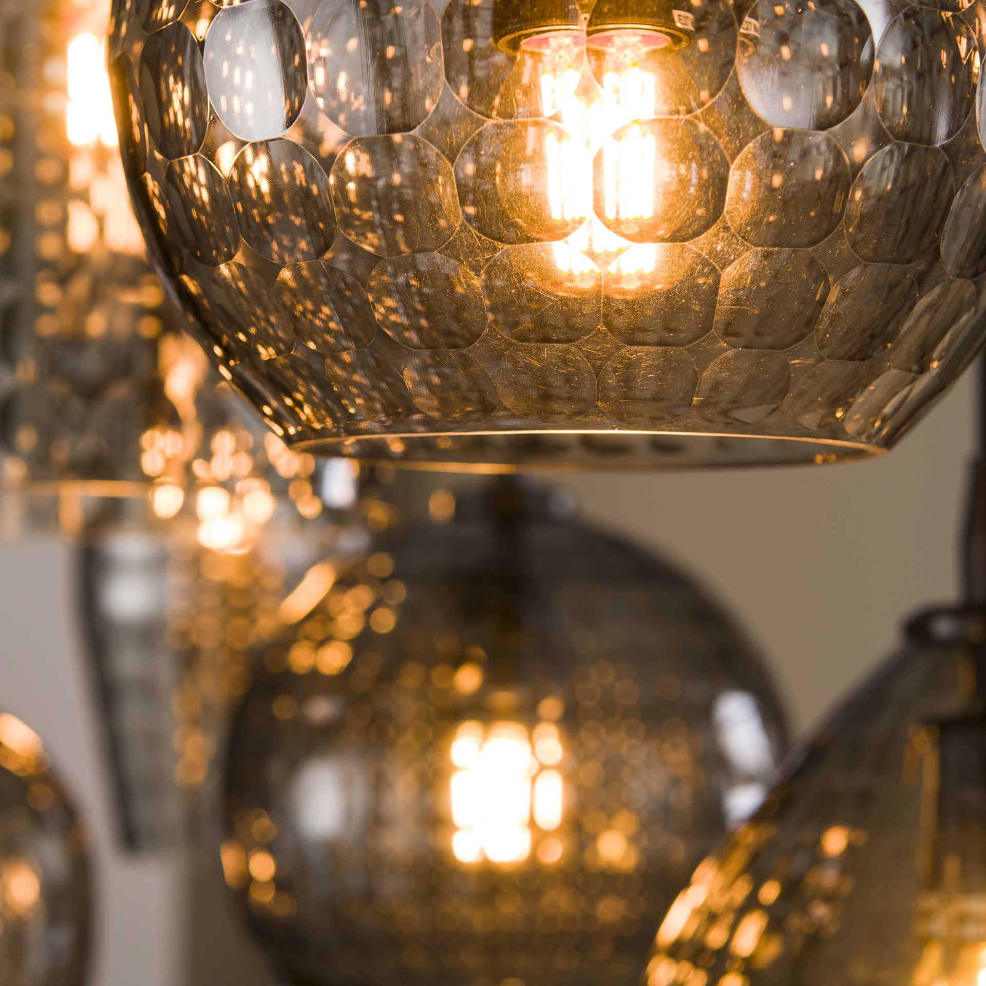 Hanglamp Sky - 7-lichts - Smoke - Glas