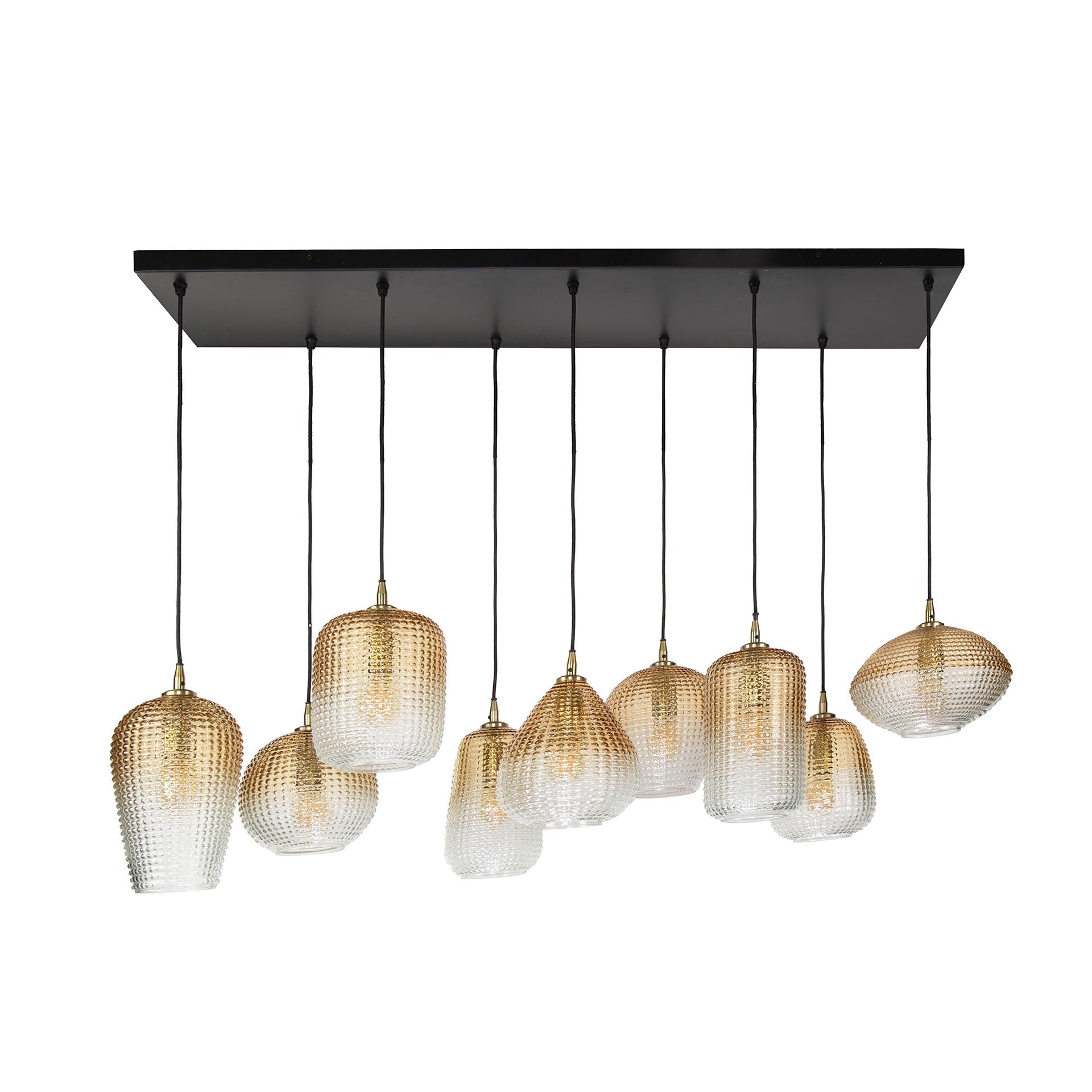 Hanglamp Cocoon - 9-lichts - Amberkleurig - Glas