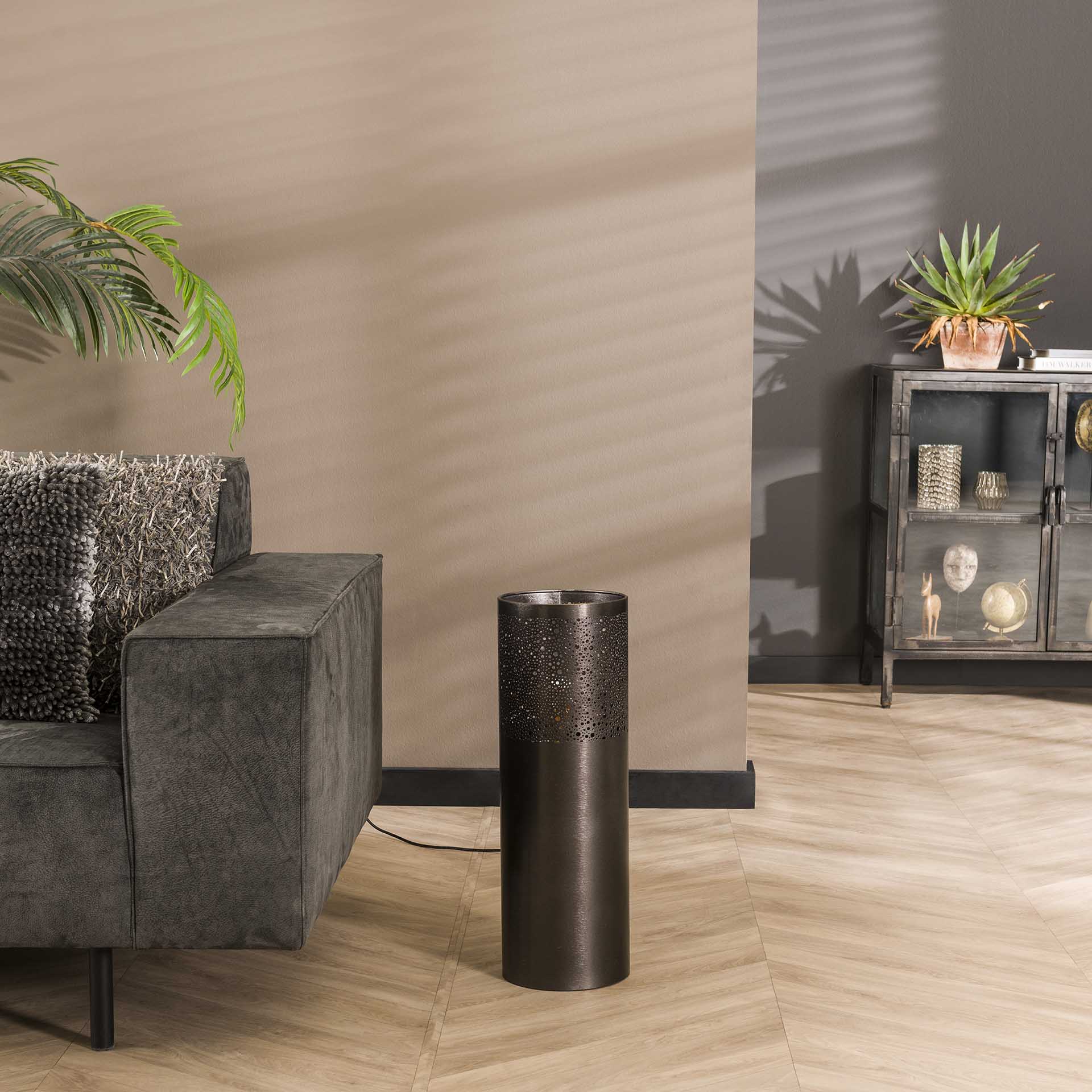 Vloerlamp Knox - Zwart Nikkel - Metaal