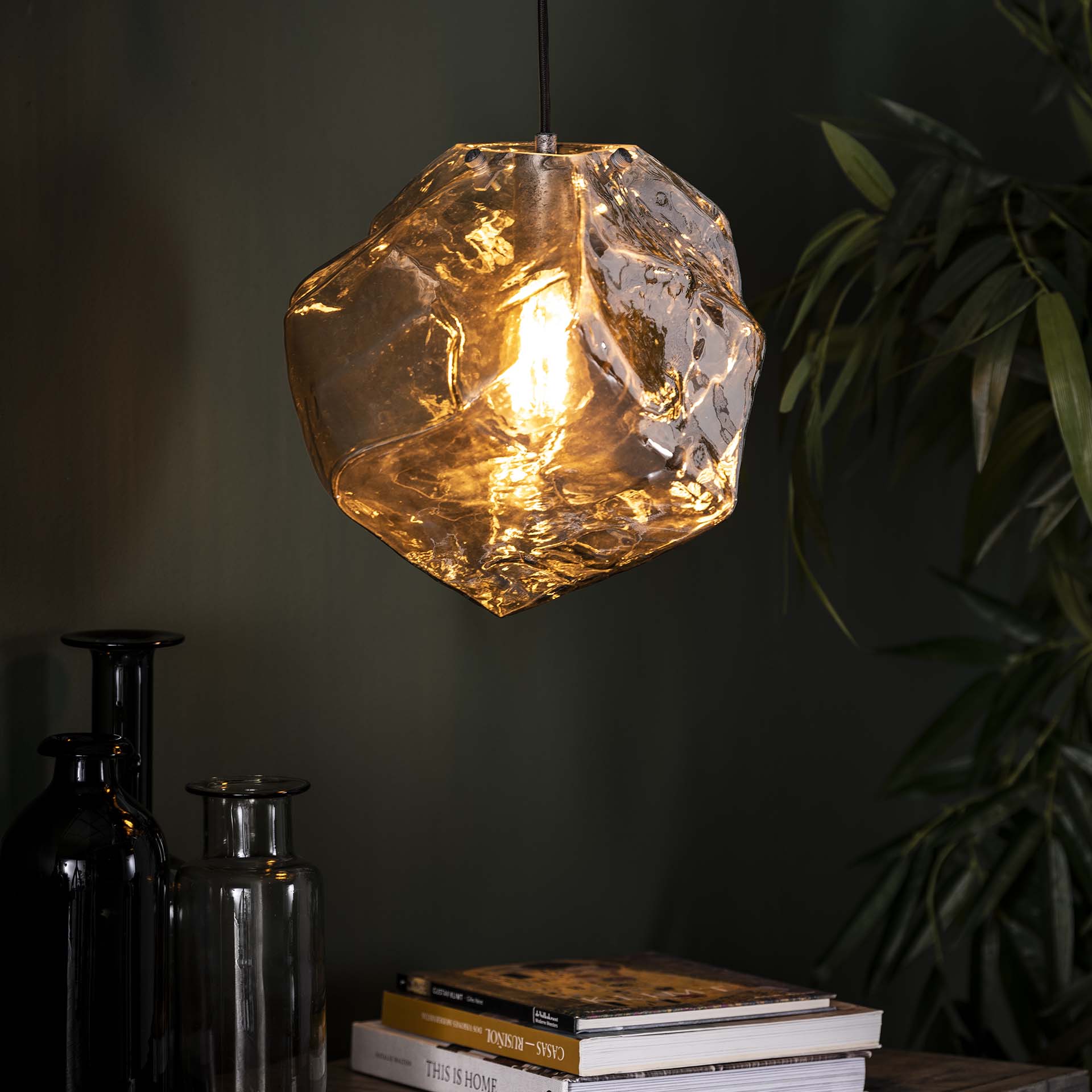 Hanglamp Louis - 1-lichts - Chroom - Glas