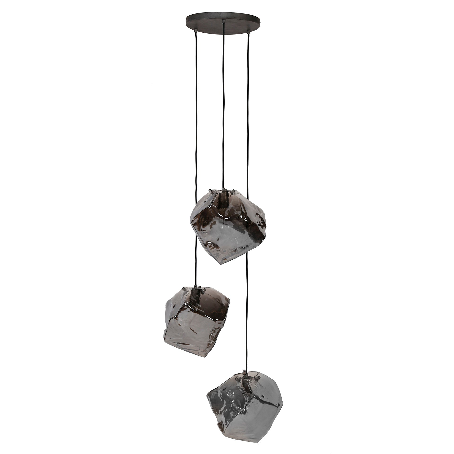 Hanglamp Louis - 3-lichts - Chroom - Glas
