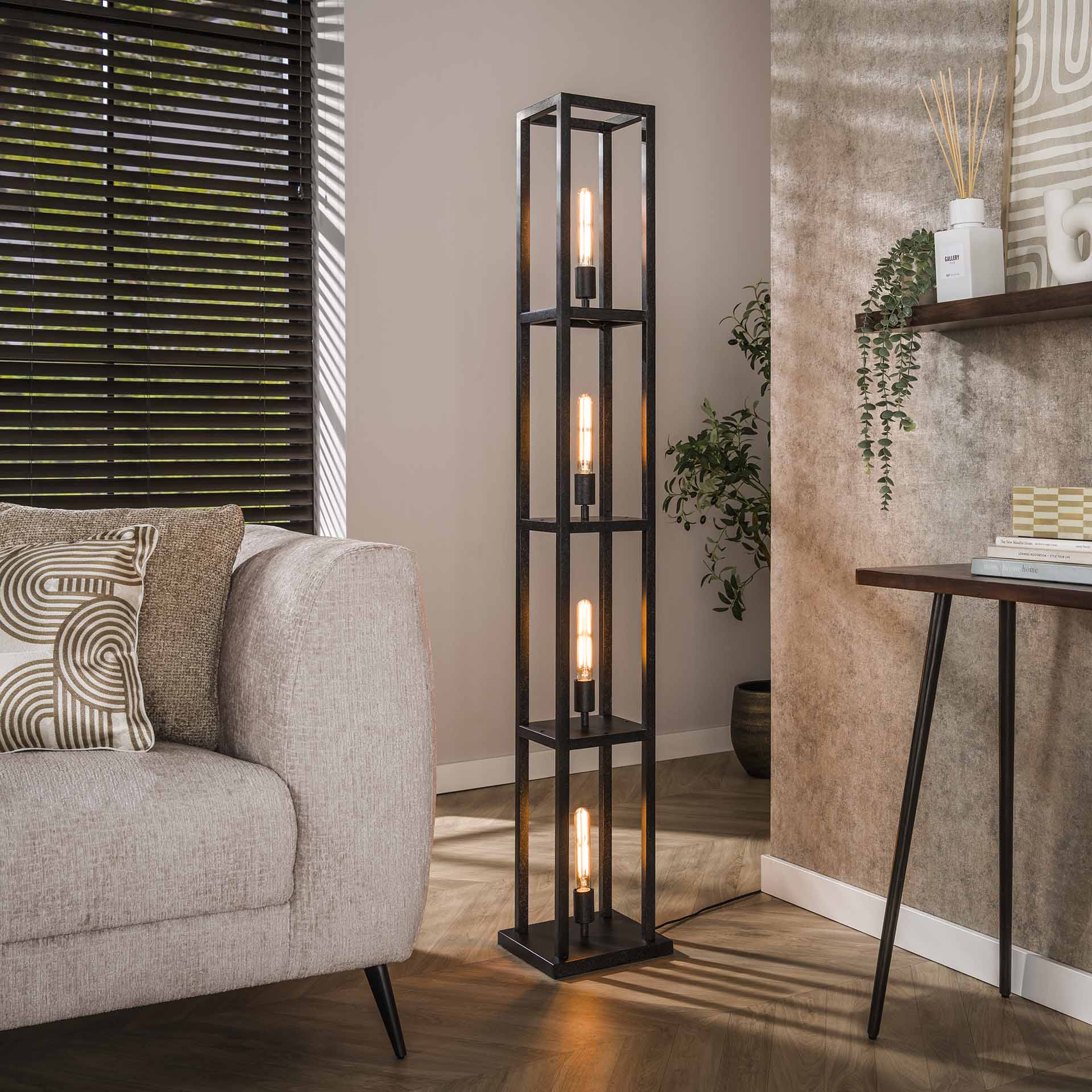 Vloerlamp Torano - 4-lichts - Antraciet - 163 cm