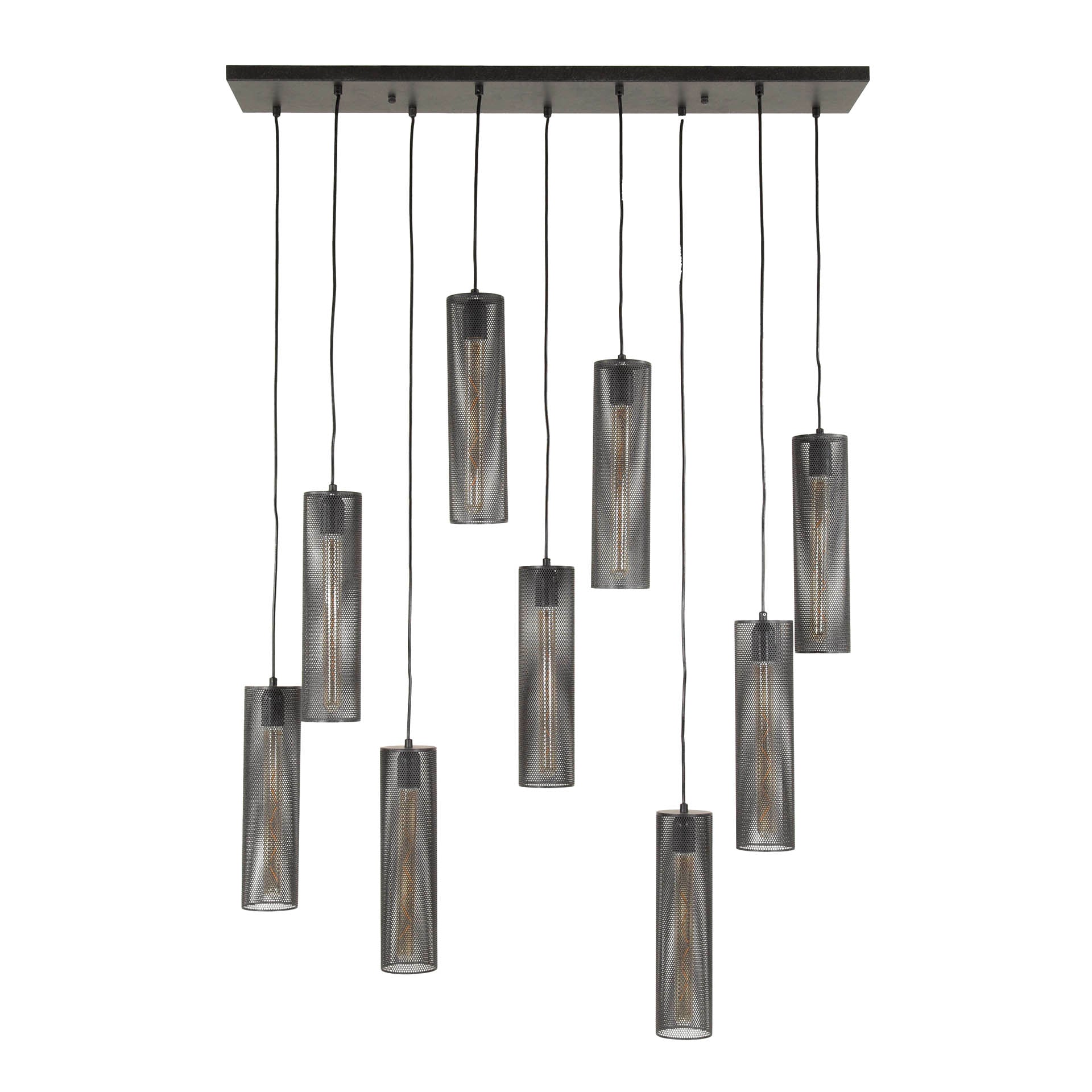 Hanglamp Echelon - 9-lichts - Zwart - Mesh