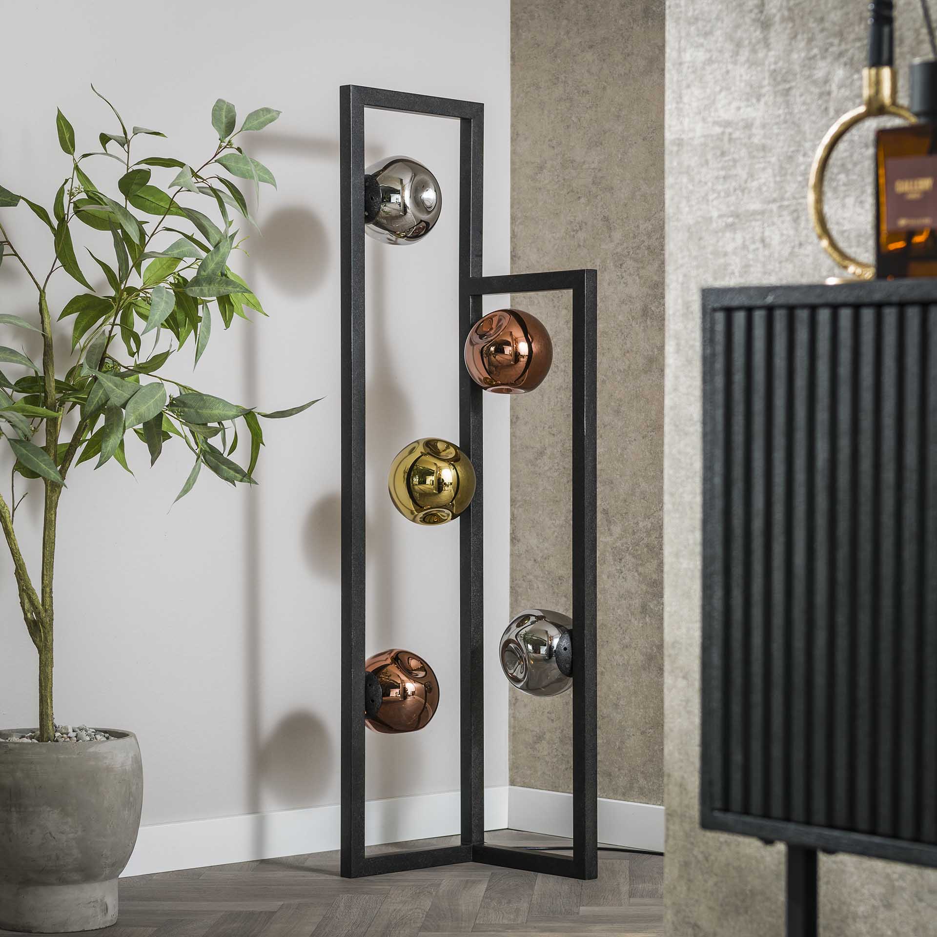 Vloerlamp Arlo - Amber Mix - Metaal