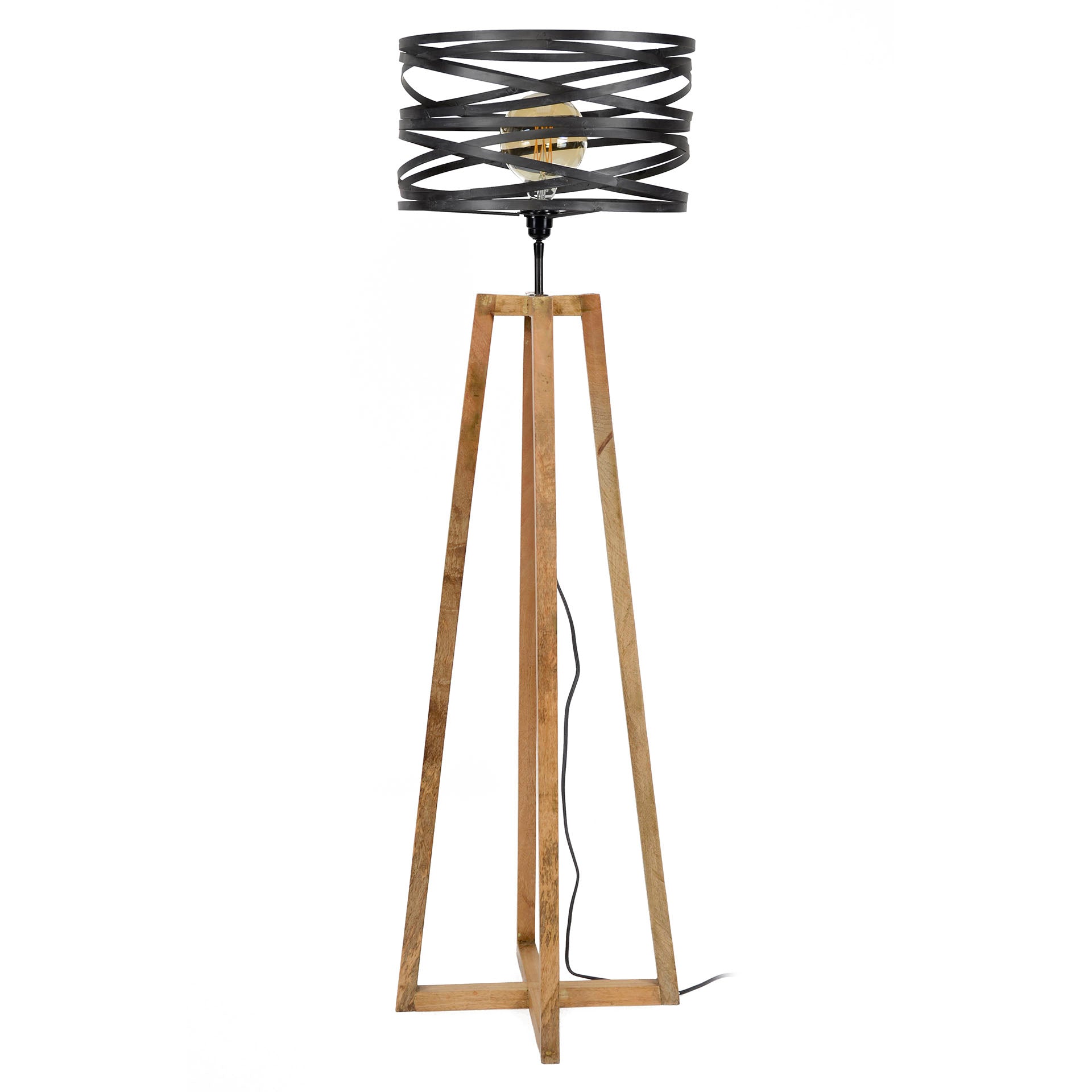 Vloerlamp Juno - Antraciet - Hout