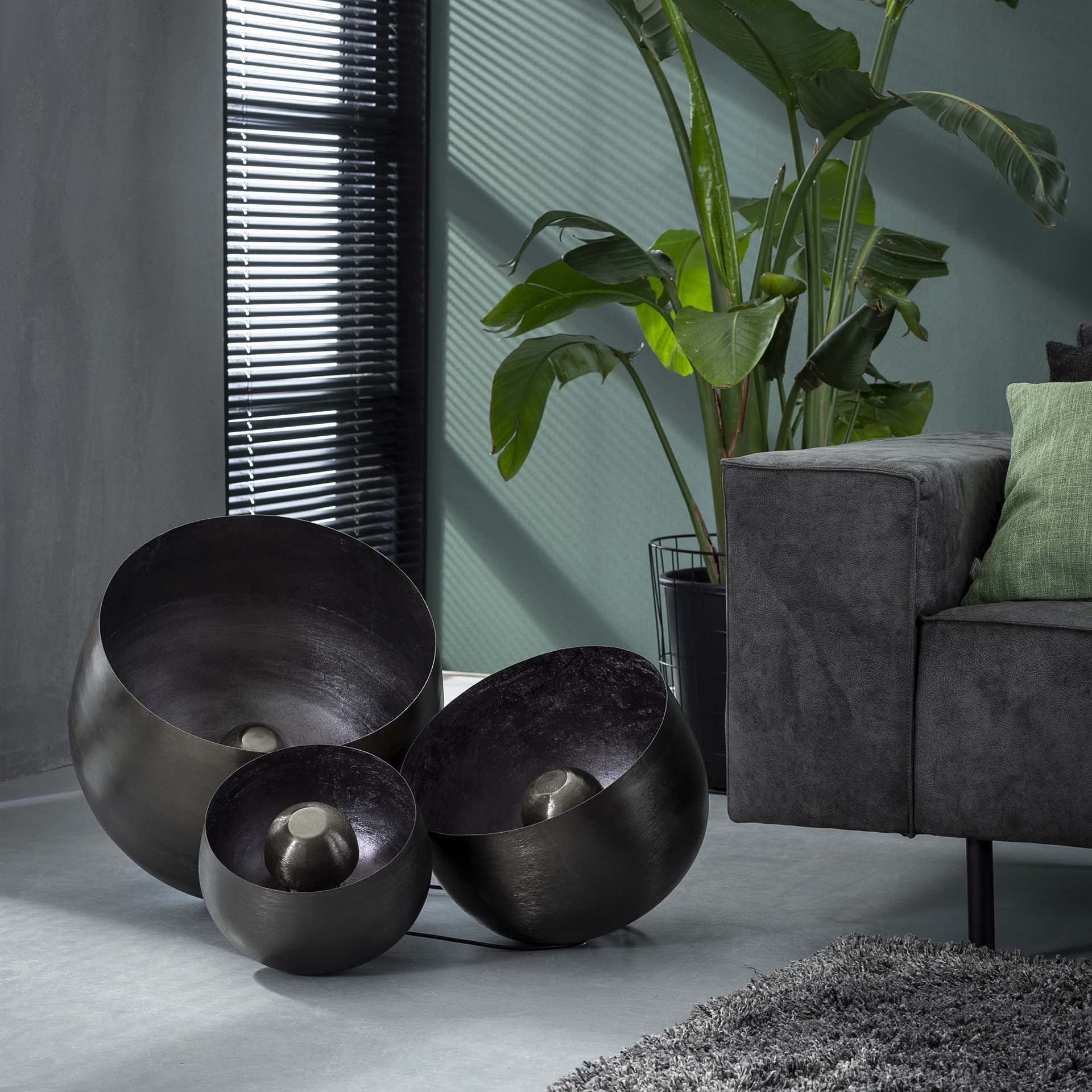 Vloerlamp Breeze - Zwart Nikkel - Metaal - 36 cm