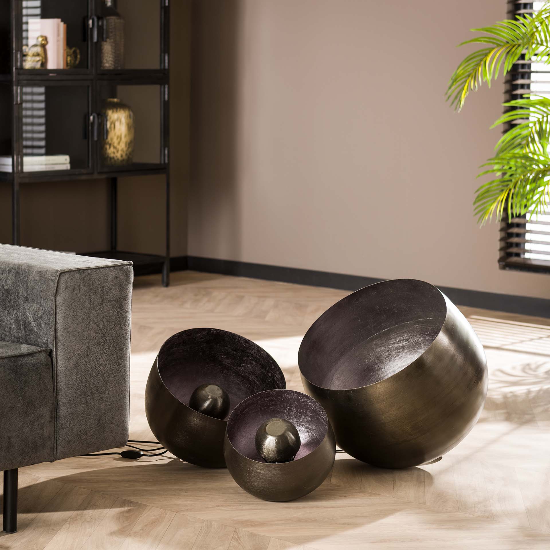 Vloerlamp Breeze - Zwart Nikkel - Metaal - 46 cm