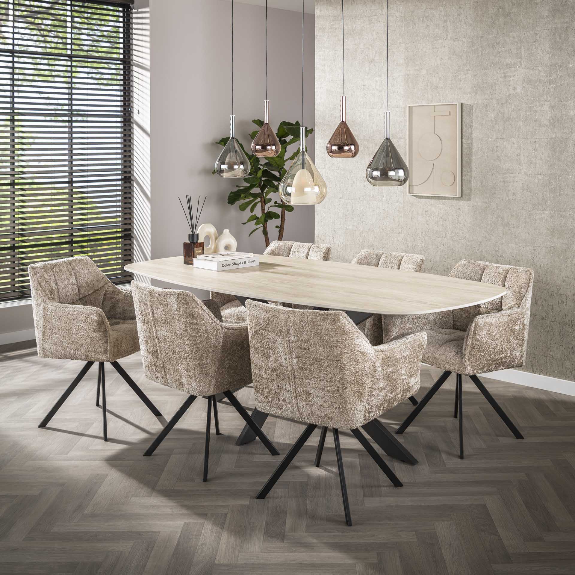 Hanglamp Raindrop - 5-lichts - Amber Mix - Glas