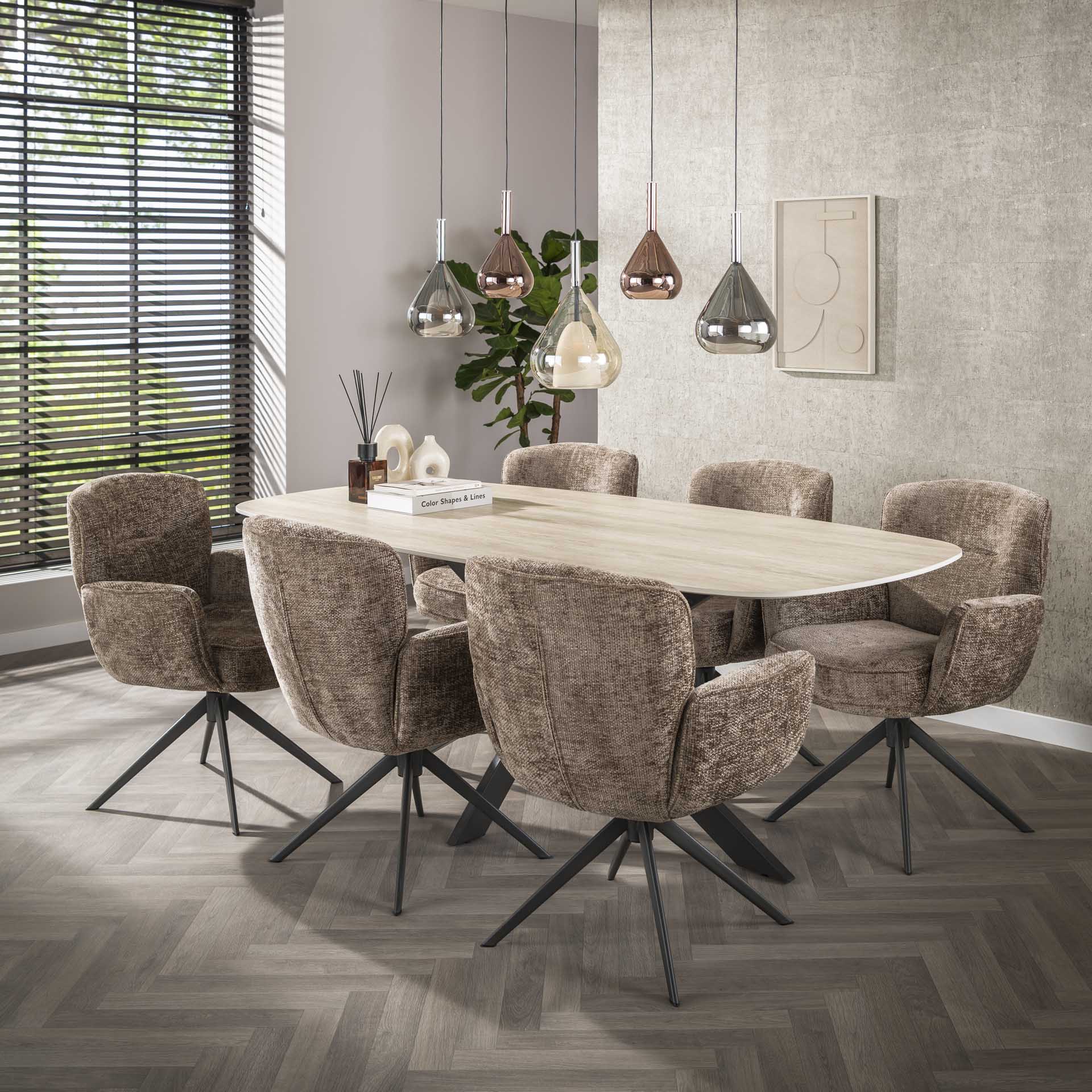 Hanglamp Raindrop - 5-lichts - Amber Mix - Glas