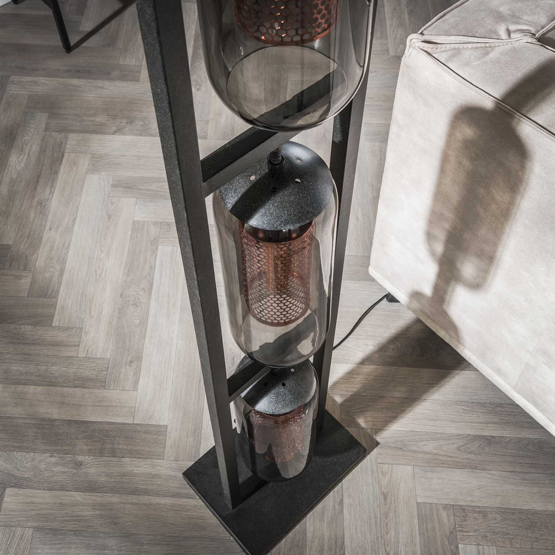 Vloerlamp Glade - 3-lichts - Zwart - Metaal