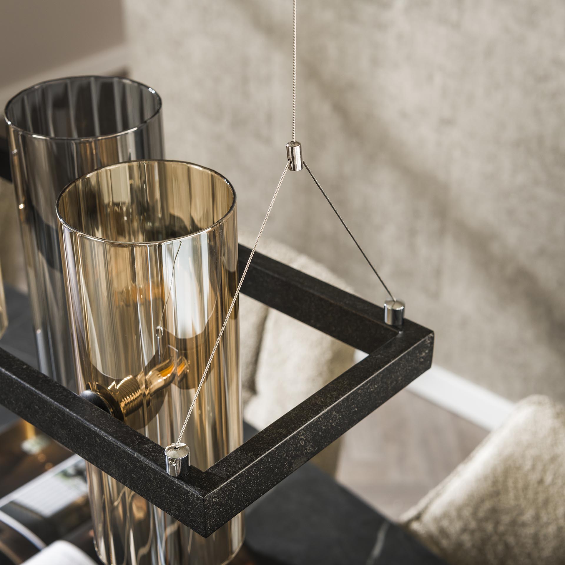 Hanglamp Silhouette - 10-lichts - Amber Mix - Glas