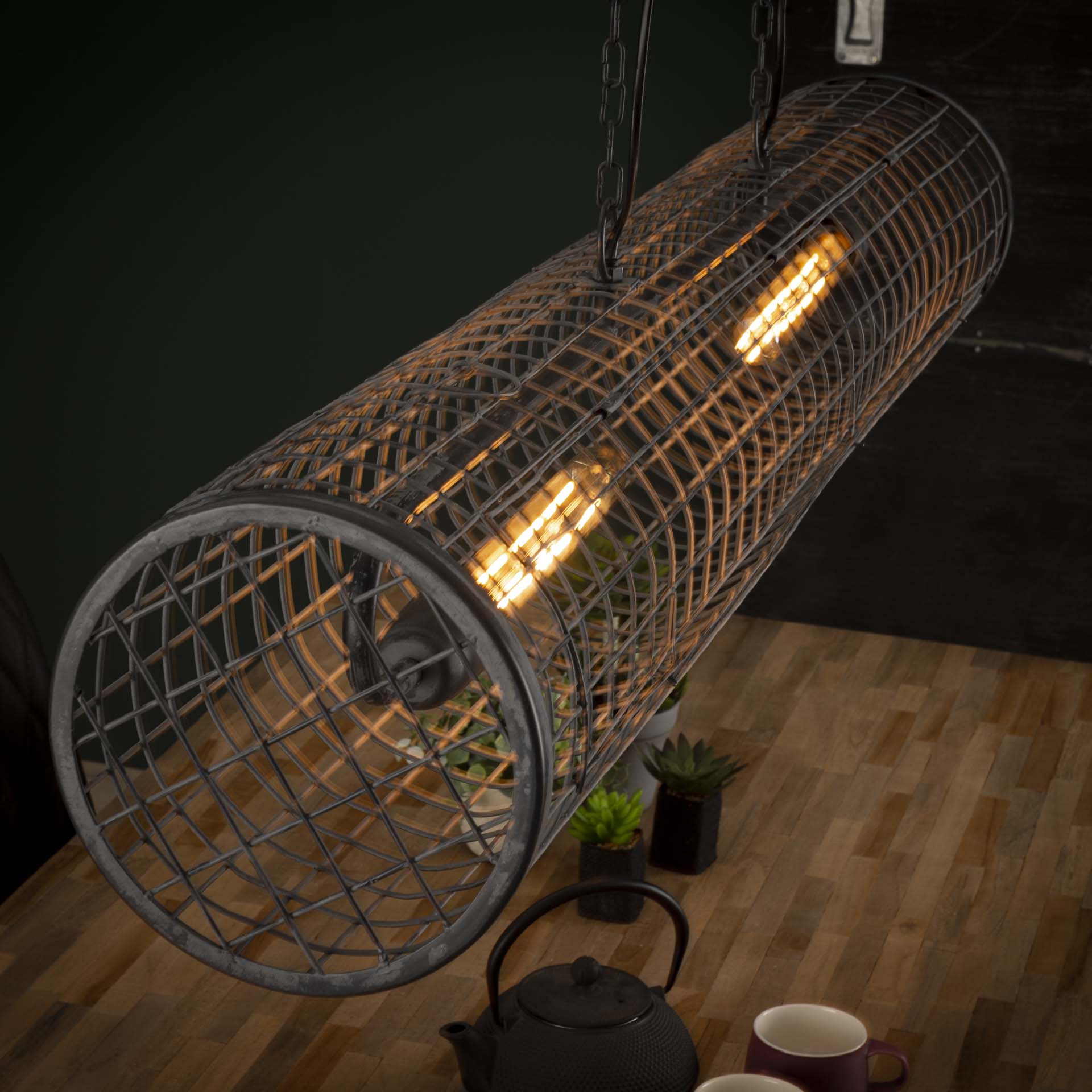 Hanglamp Rico - 2-lichts - Antraciet - Metaal