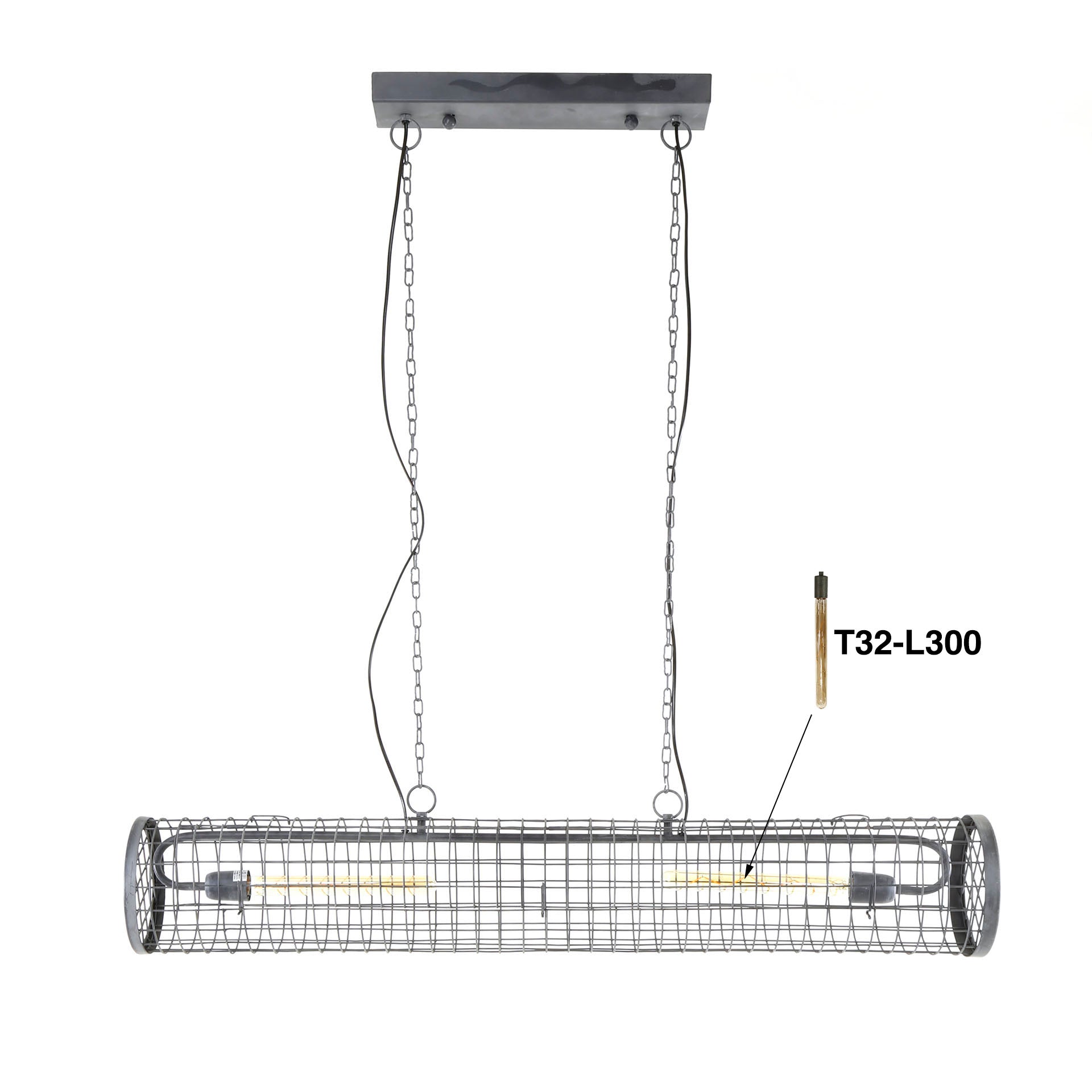 Hanglamp Rico - 2-lichts - Antraciet - Metaal