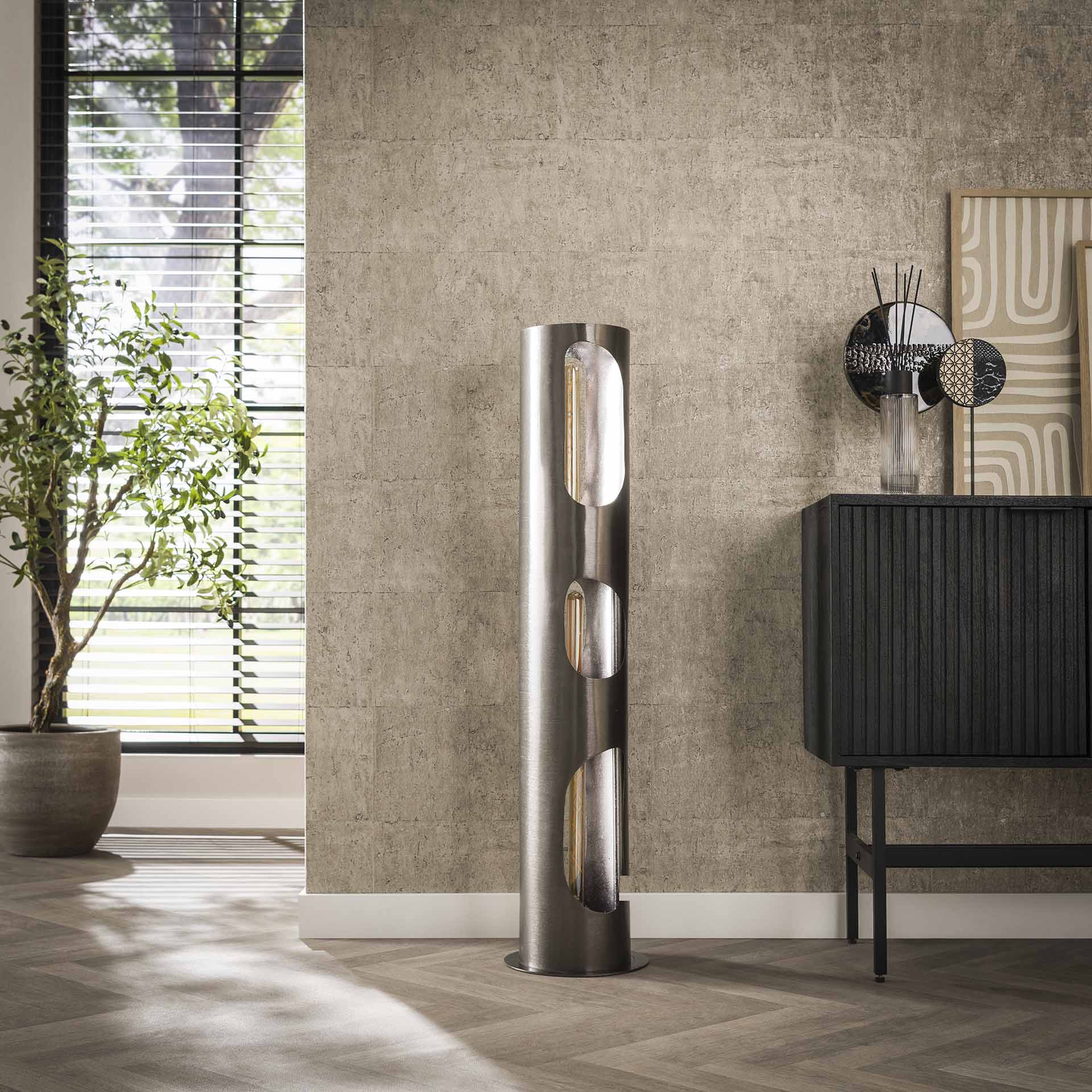 Vloerlamp Sky - Zwart Nikkel - Metaal - 100 cm