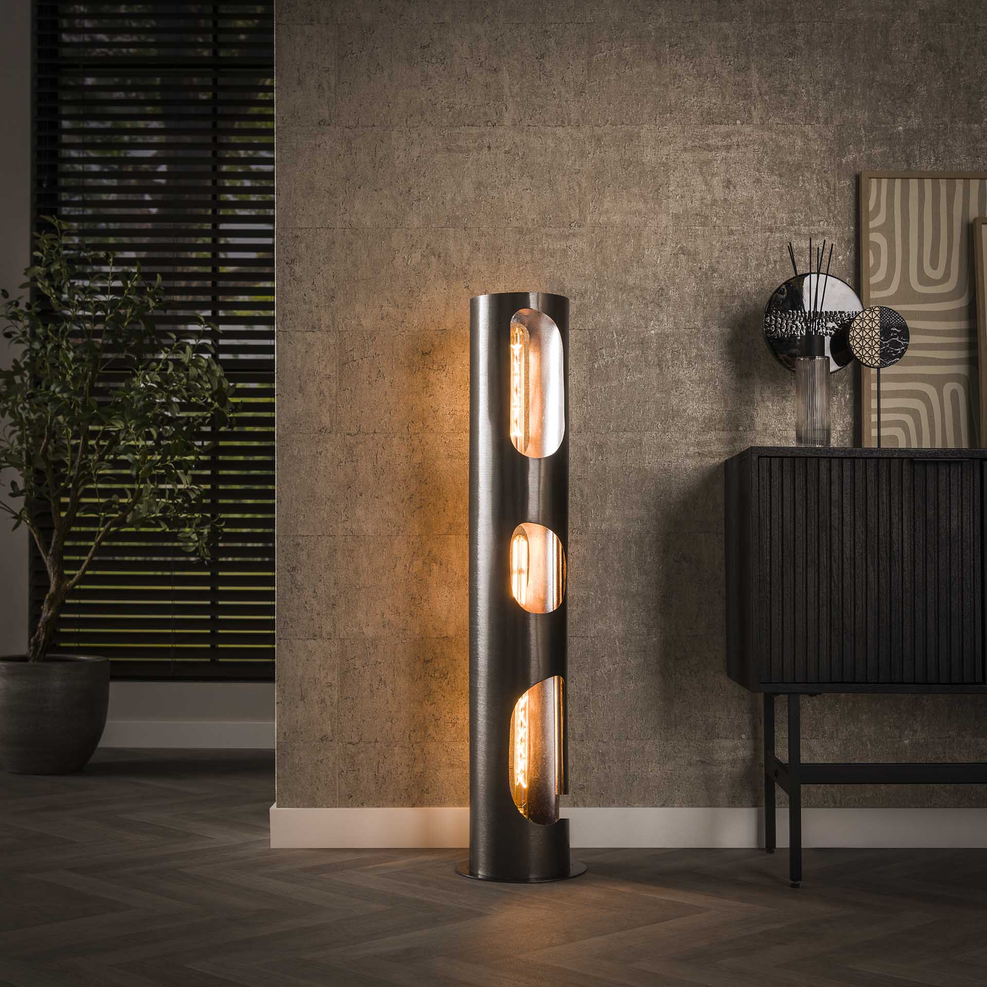 Vloerlamp Sky - Zwart Nikkel - Metaal - 100 cm