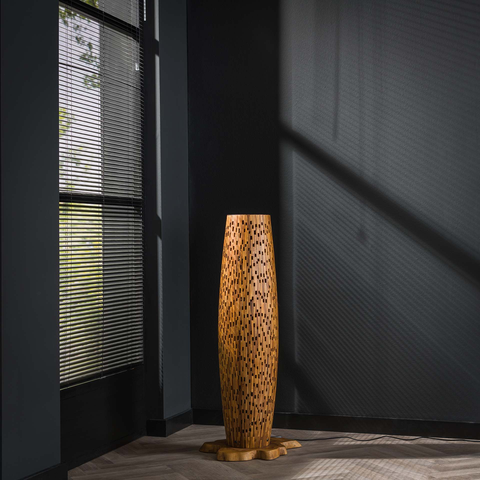 Vloerlamp Salie - Bruin - Teakhout - 104 cm