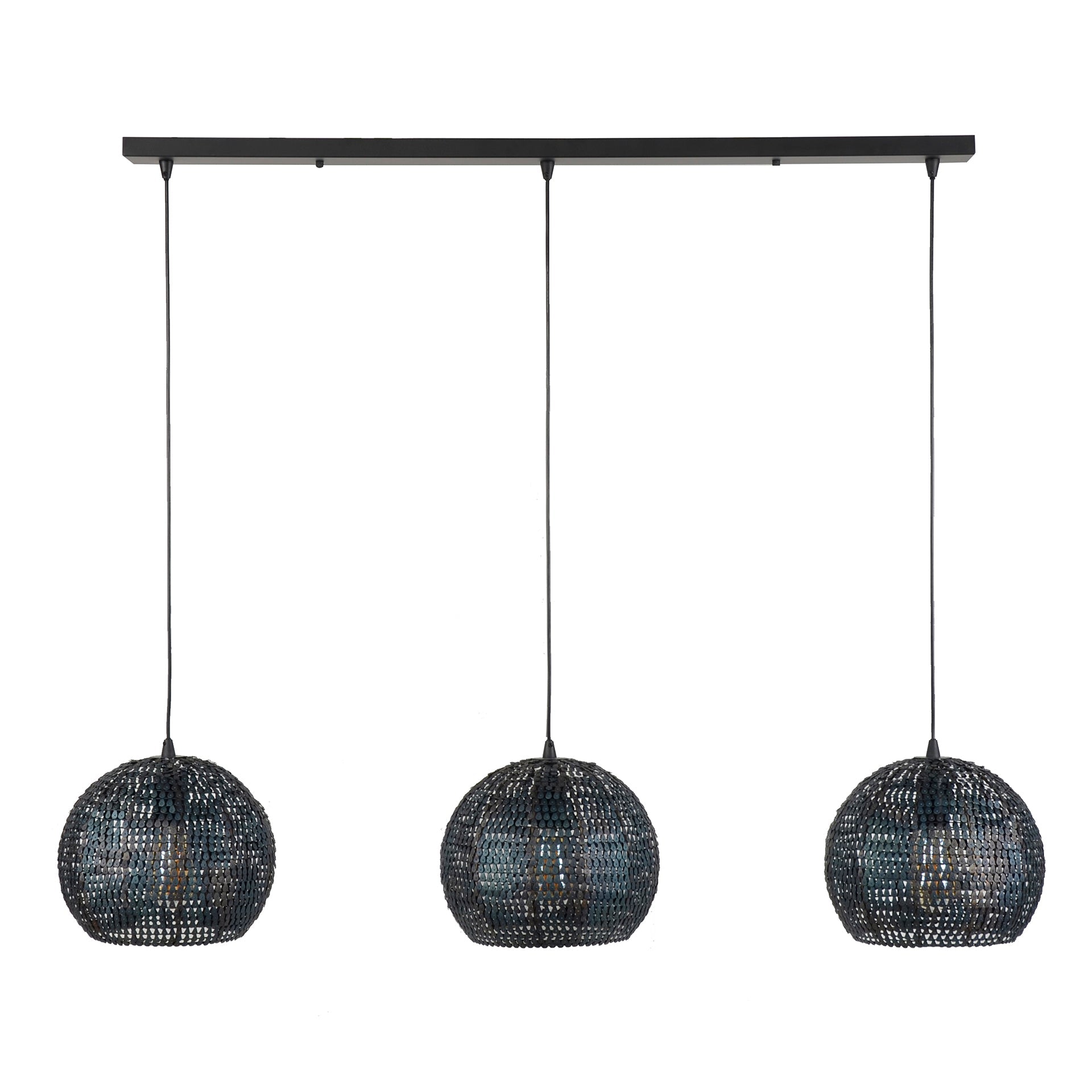 Hanglamp Storm - 3-lichts - Zwart/Bruin - Metaal