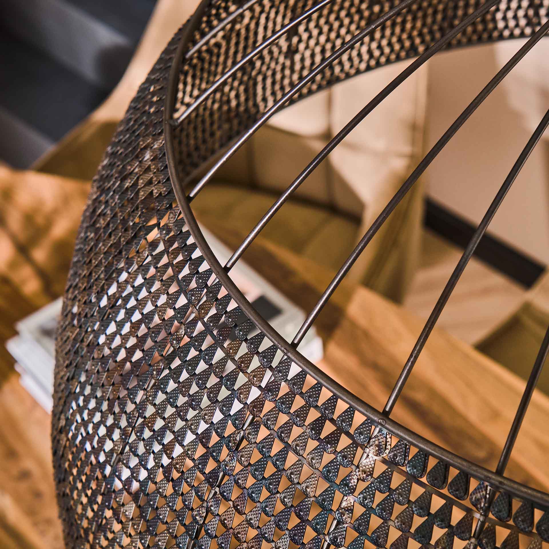 Hanglamp Saskia - 1-lichts - Zwart/Bruin - Metaal