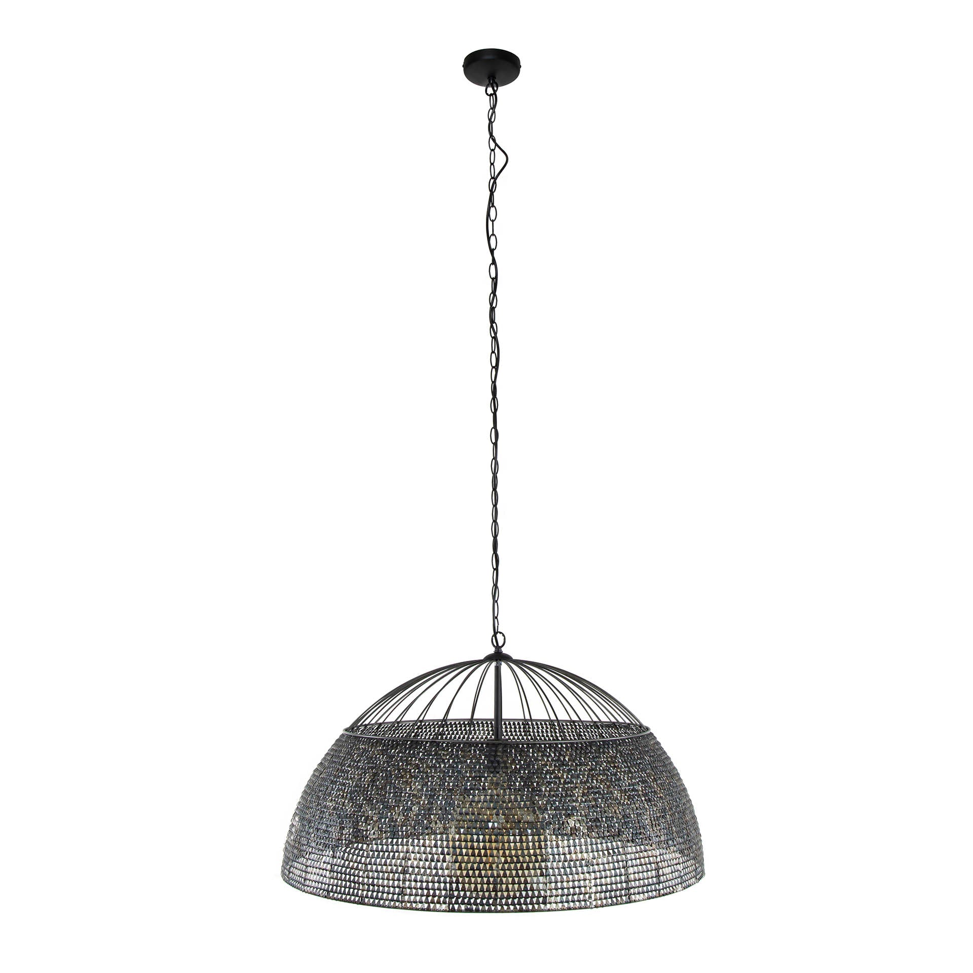 Hanglamp Saskia - 1-lichts - Zwart/Bruin - Metaal